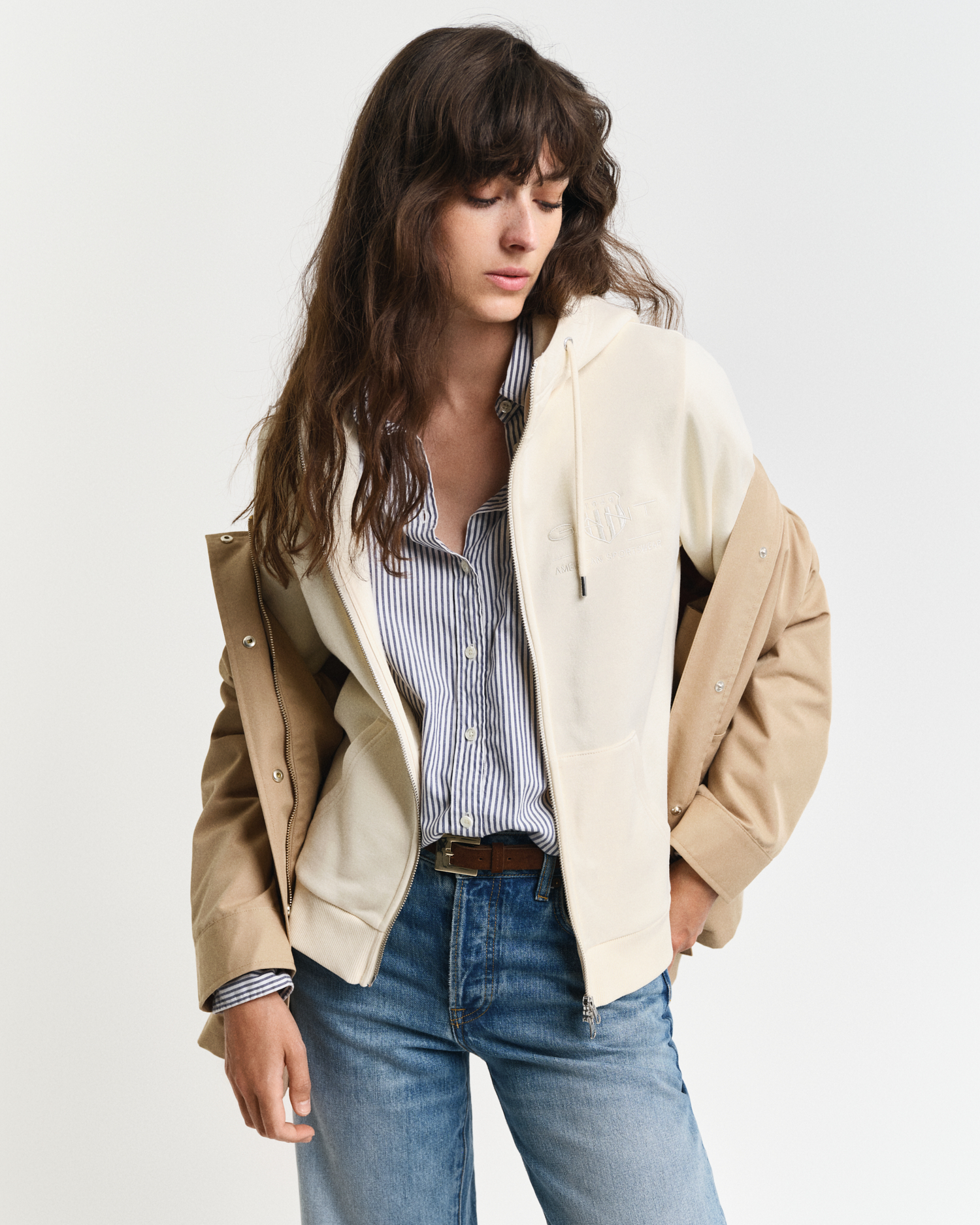 Gant Women's Tonal Shield Zip Hoodie (M)