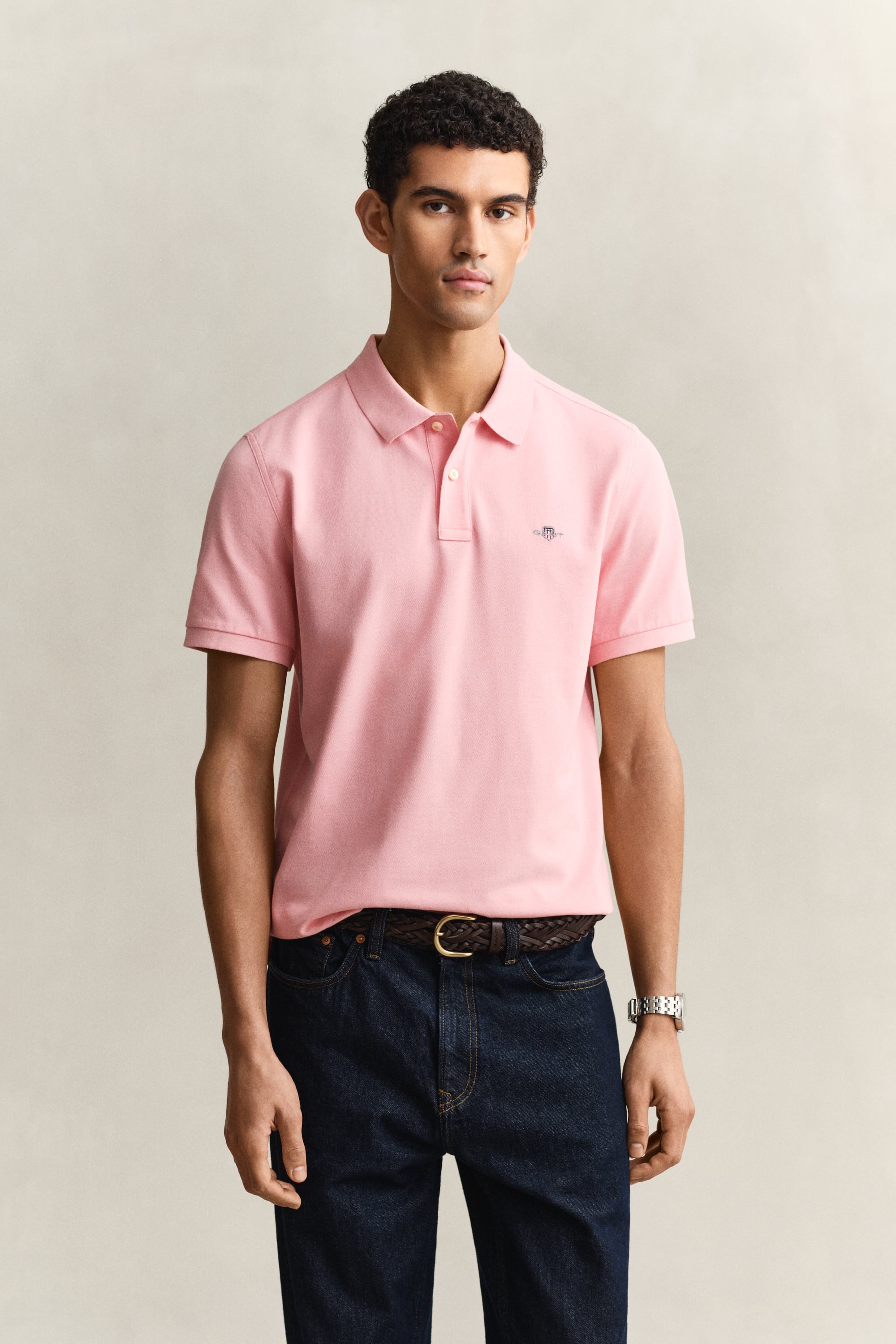 Gant Men's Bubbelgum Pink Regular Fit Polo Shirt (4Xl)