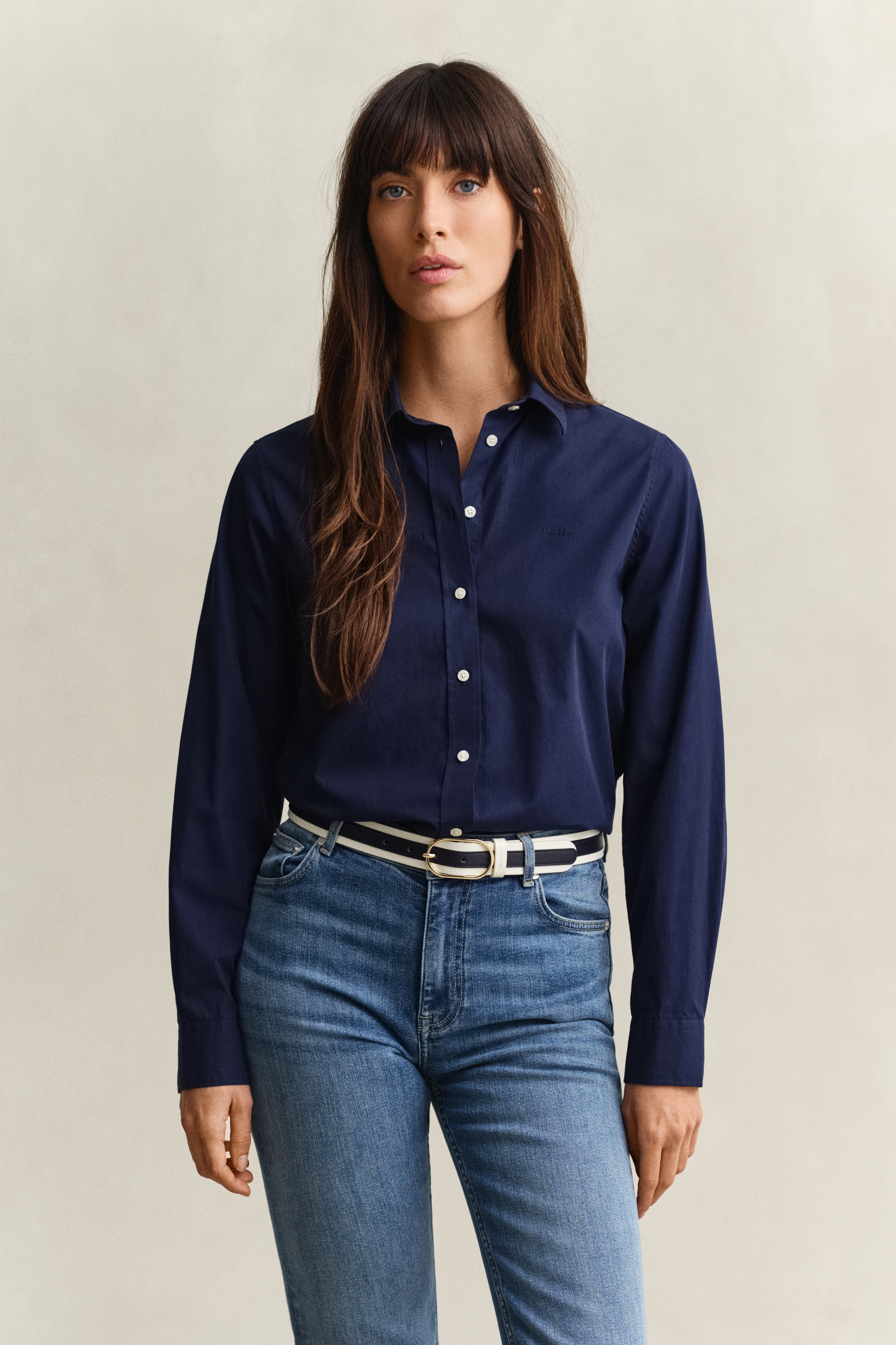 Gant Women's Blue Regular Fit Classic Poplin Shirt (38) Classic