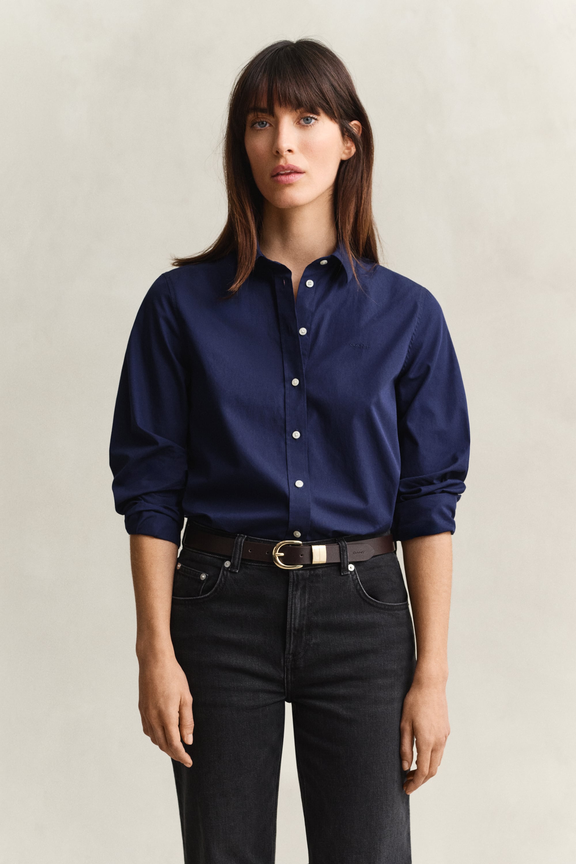 Gant Regular Fit Classic Poplin Shirt In Blue