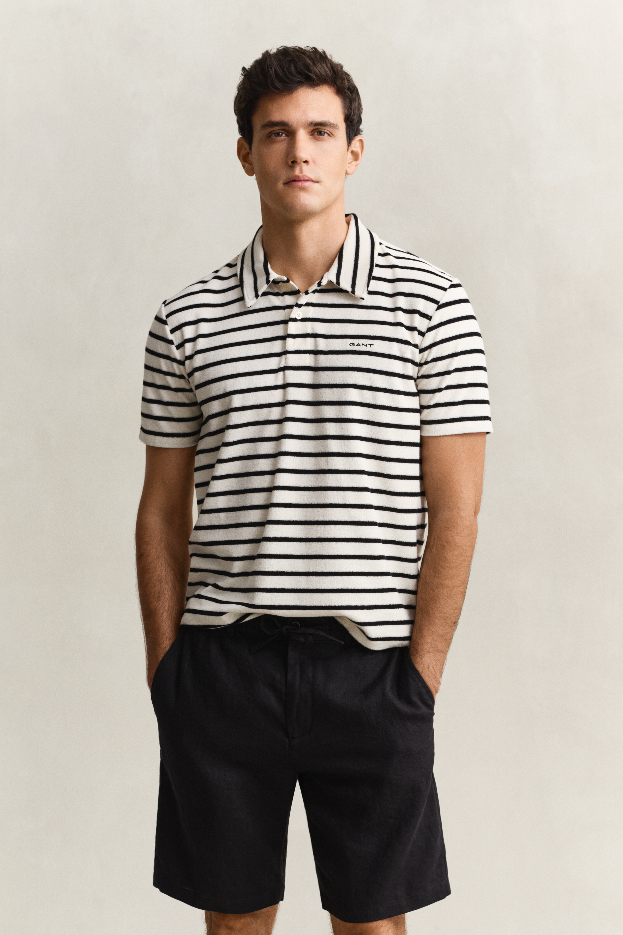 Gant Men's Creamed White Terry Cloth Polo Shirt (Xl)