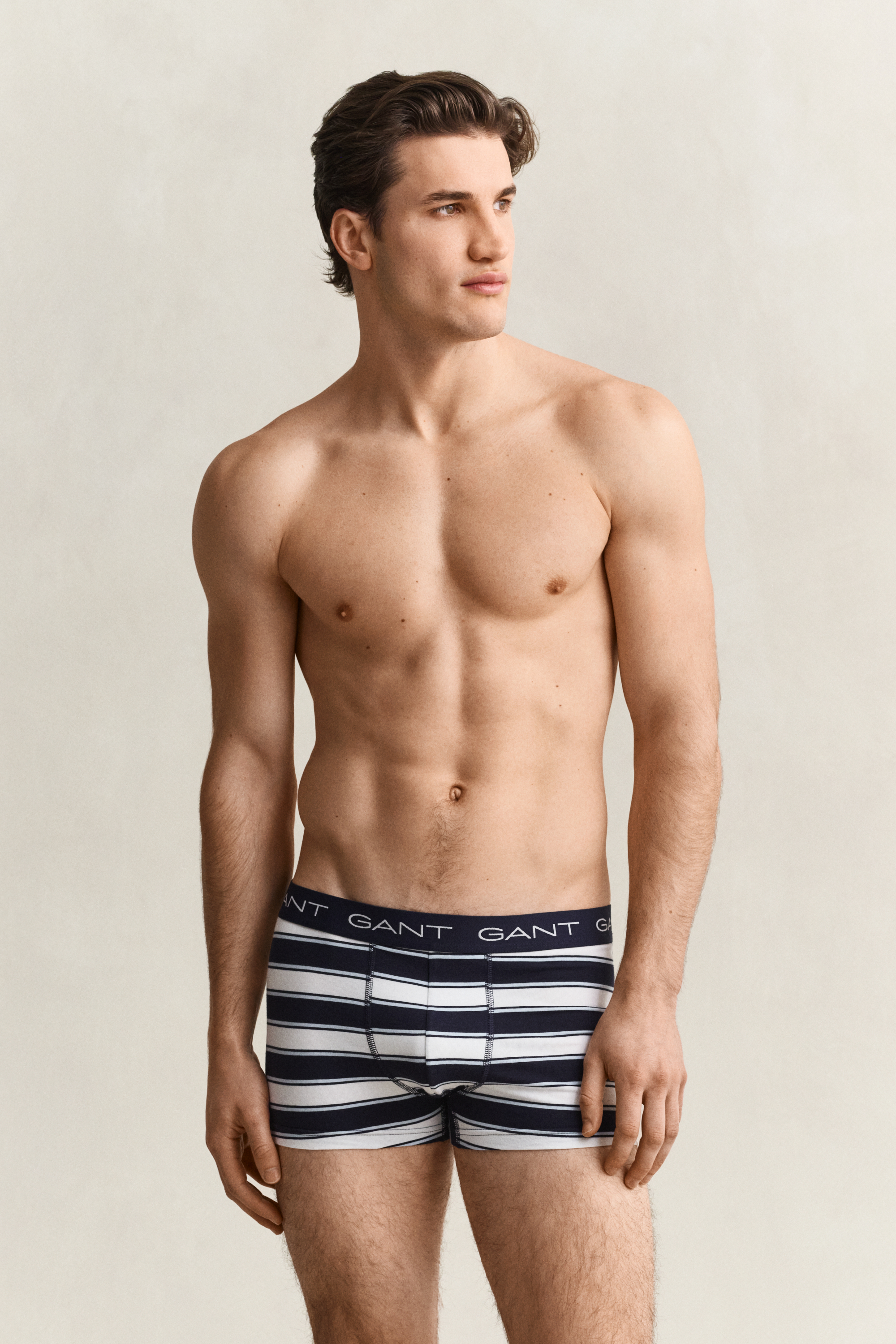 Gant Men's Navy 3-Pack Striped Trunks (Xxl) Marine