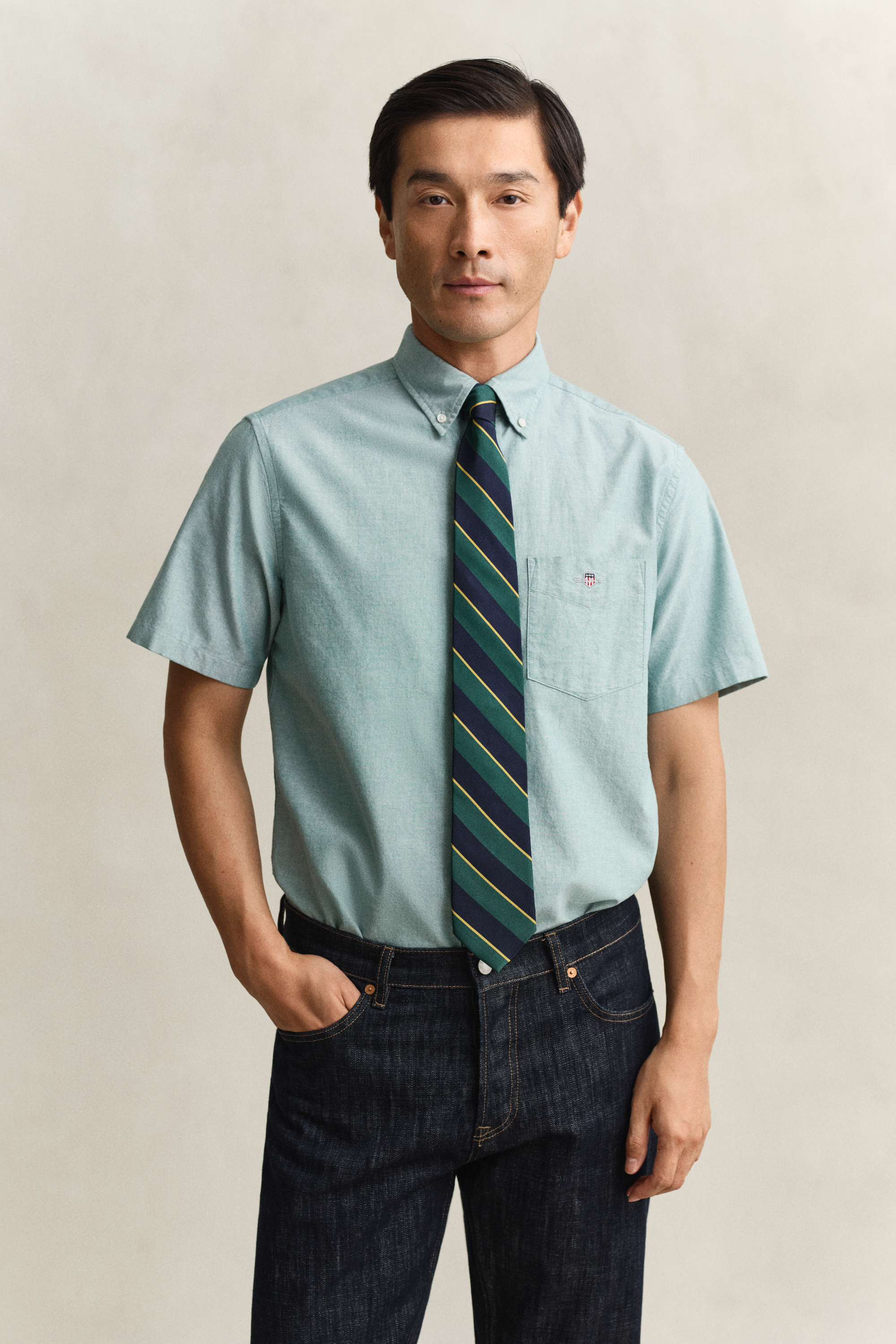 Gant Men's Botanical Hue Classic Oxford Short Sleeve Shirt (Xxl)