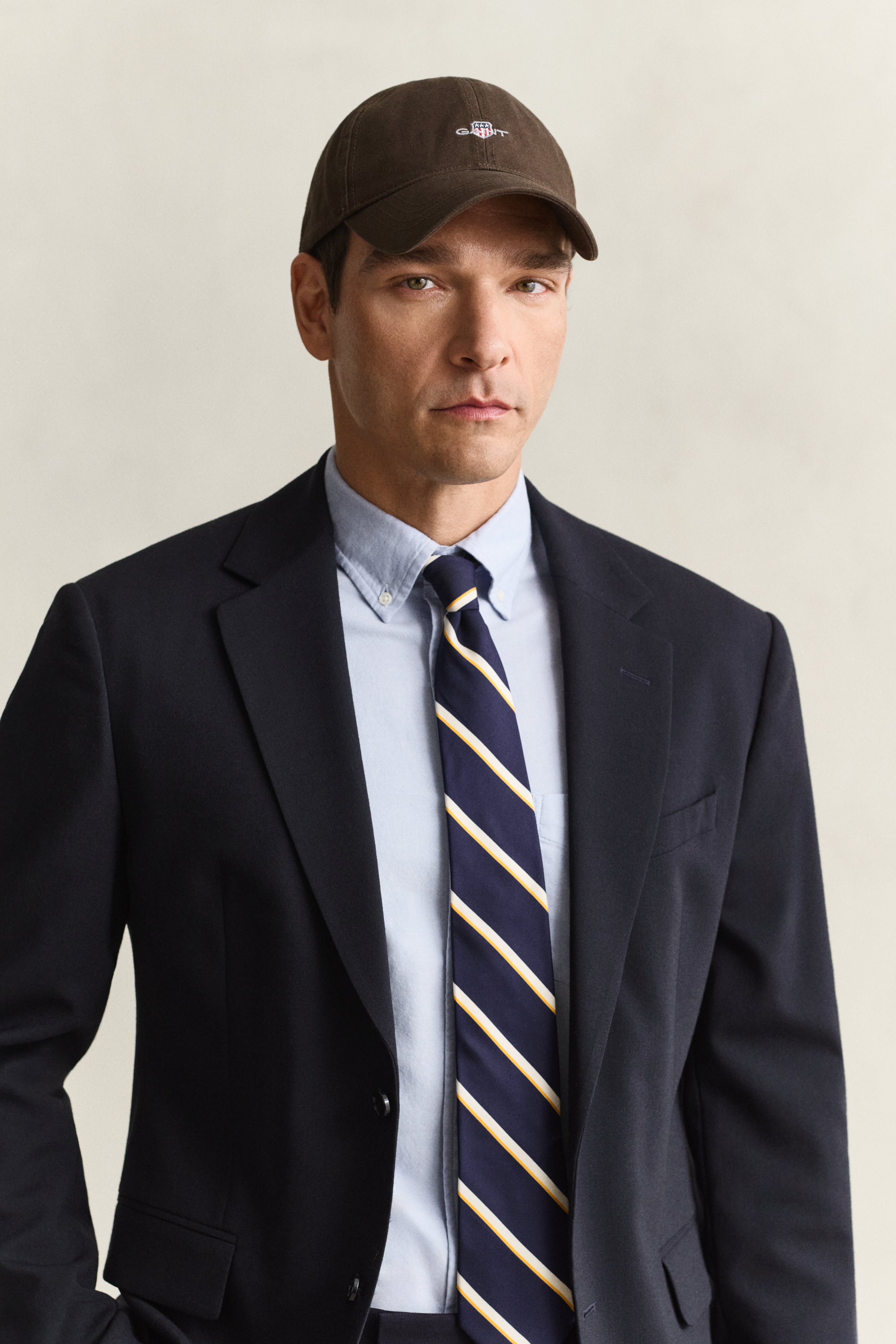 Gant Men's Shadow Brown Shield Cotton Twill Cap (One Size)