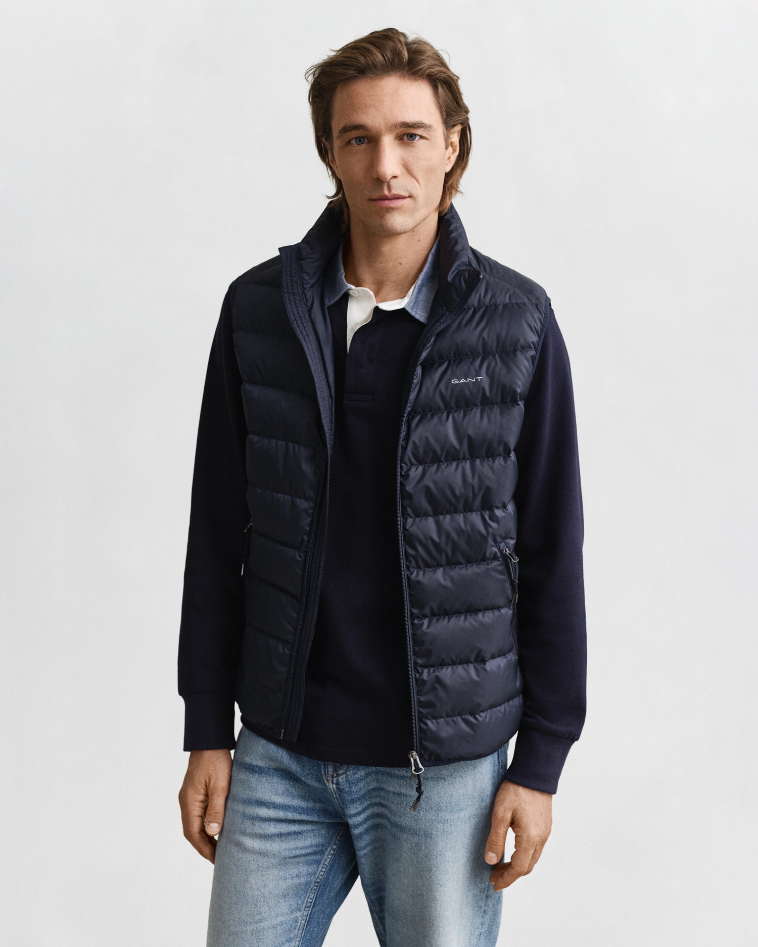 Gant Men's Navy Light Down Vest (Xxl) Evening Blue