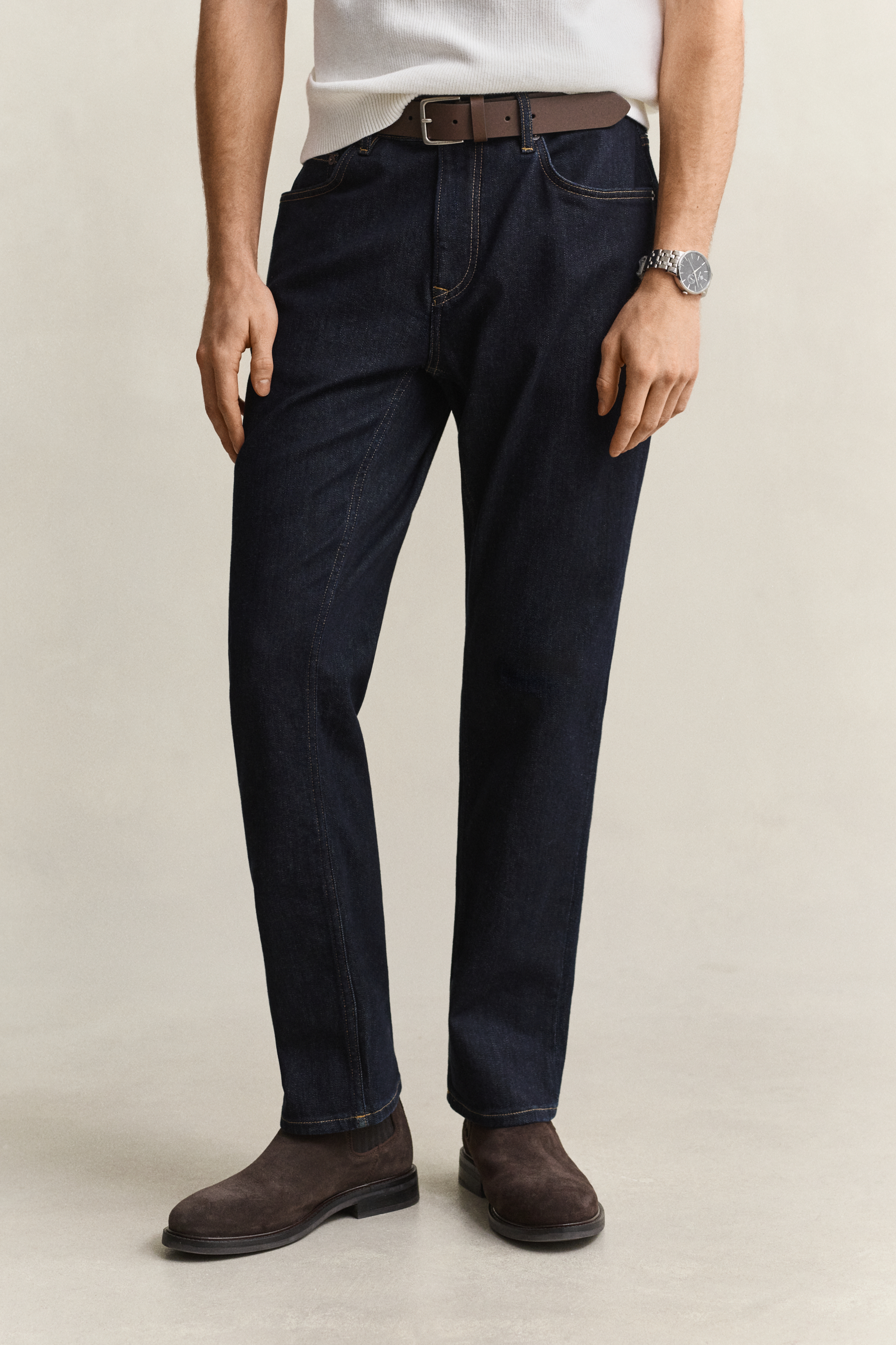 Gant Men's Navy Regular Clean Wash Jeans (38/32) Dark Blue