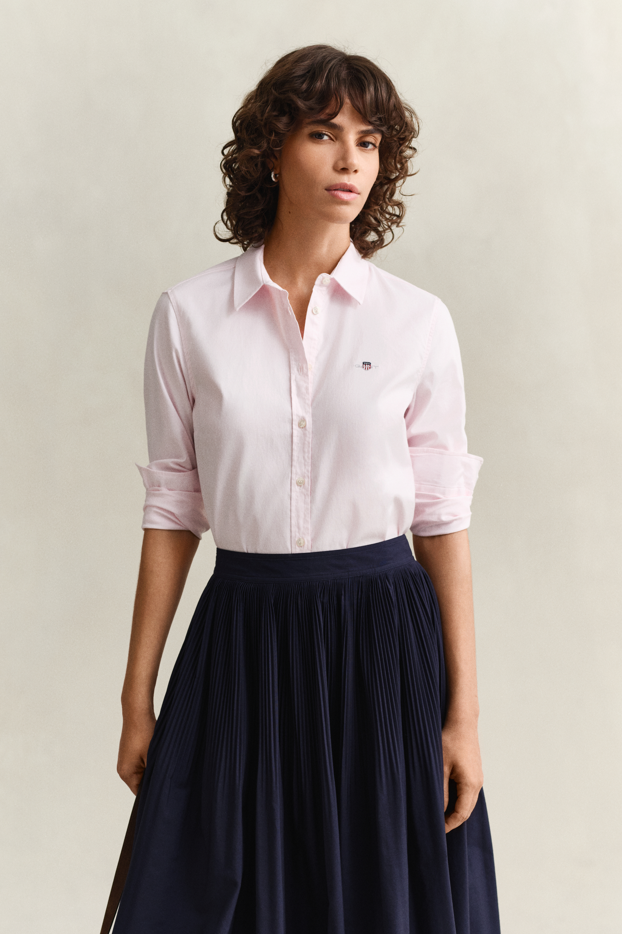 Gant Women's Pink Stretch Oxford Shirt (40) Light