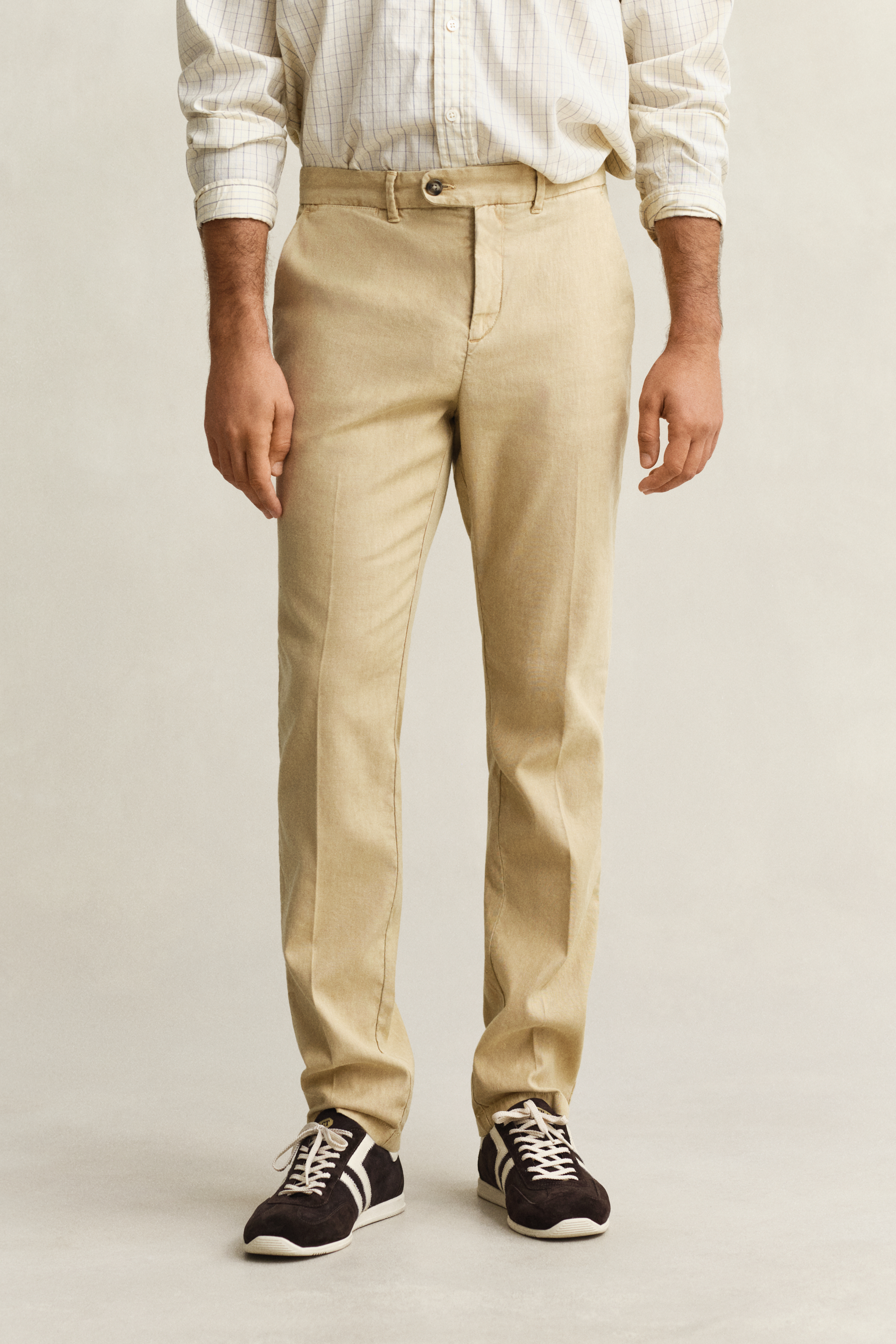 Gant Men's Oat Beige Linen Blend Chinos (32/32)