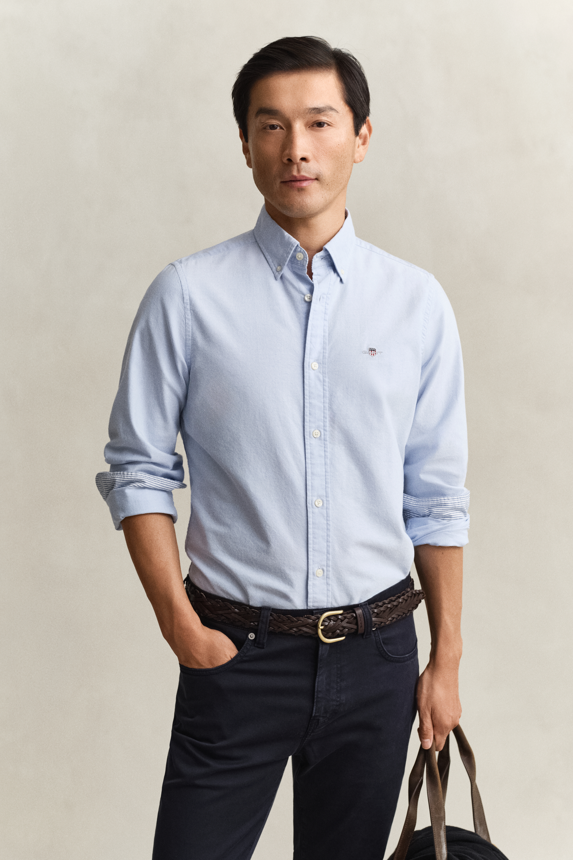 Gant Men's Light Blue Stretch Oxford Shirt (S)