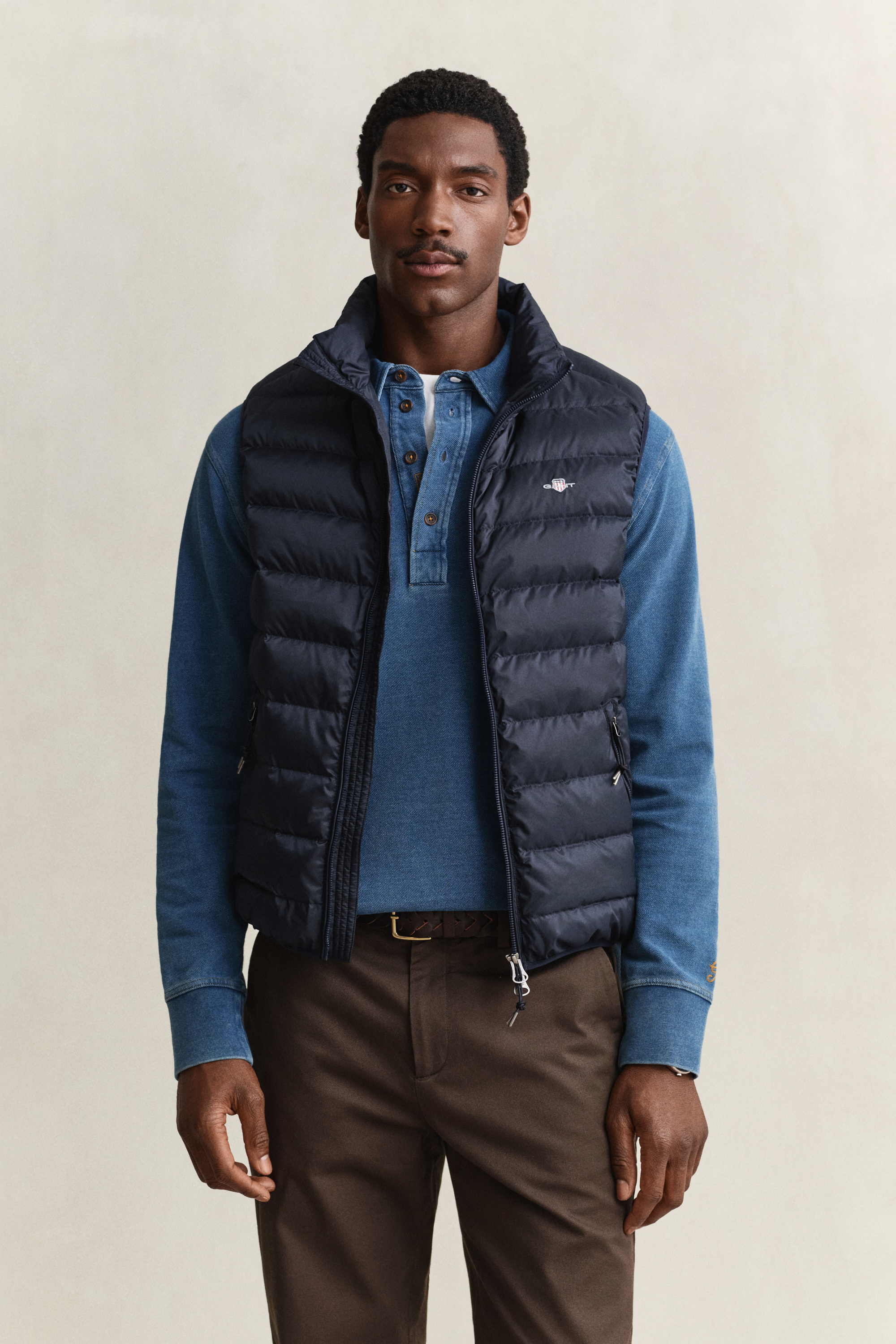 Gant Men's Navy Light Down Vest (Xxxl) Evening Blue