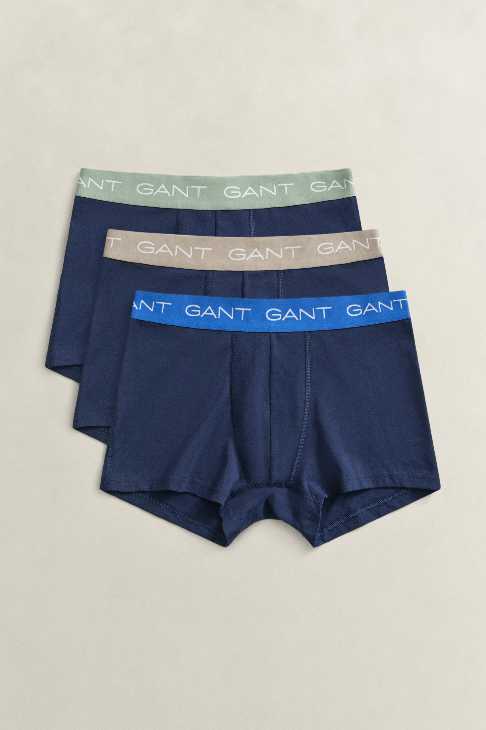 Gant Men's Navy 3-Pack Trunks (Xxl) Marine