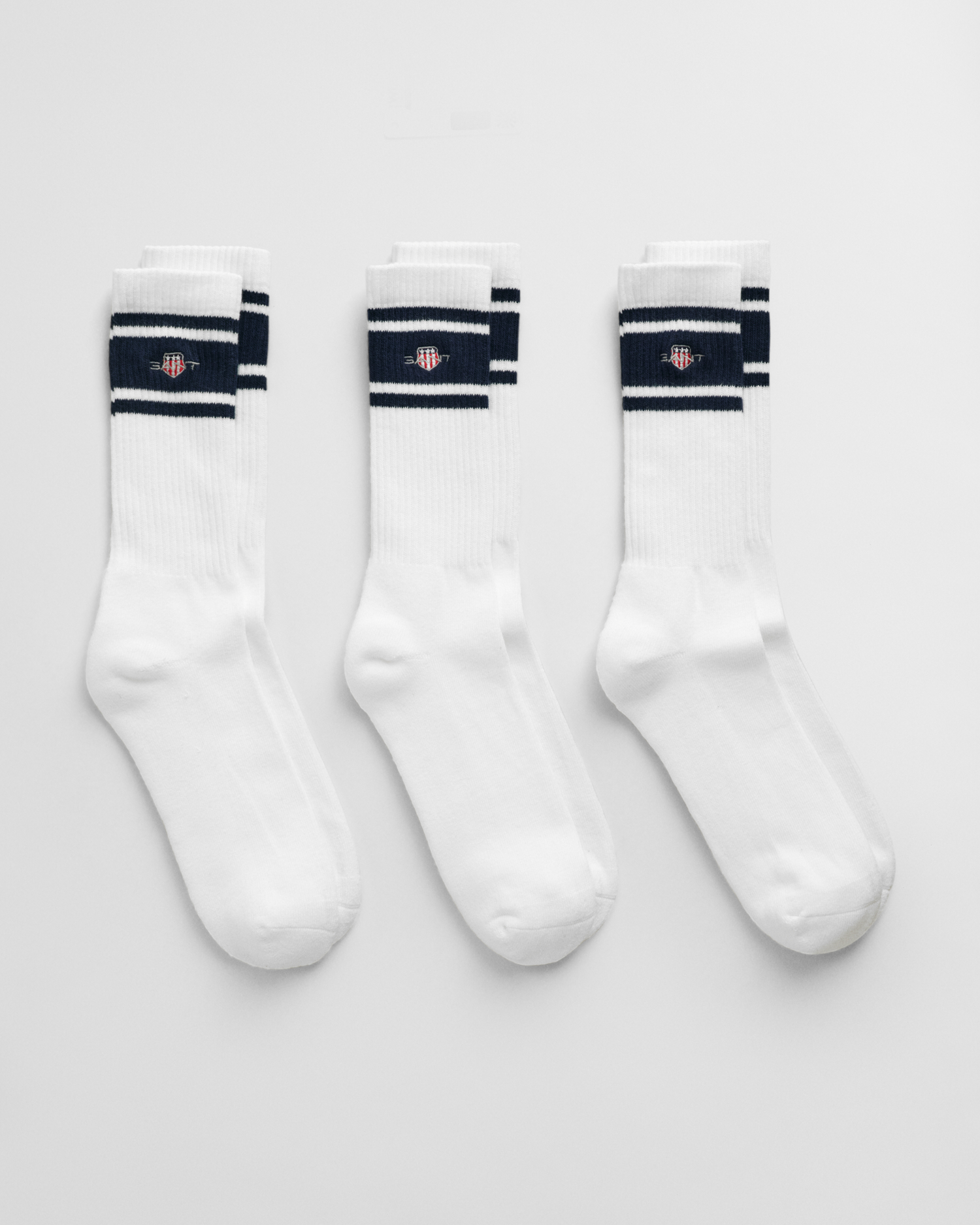 Gant Men's White 3-Pack Shield Sport Socks (43-45) Size 43-45