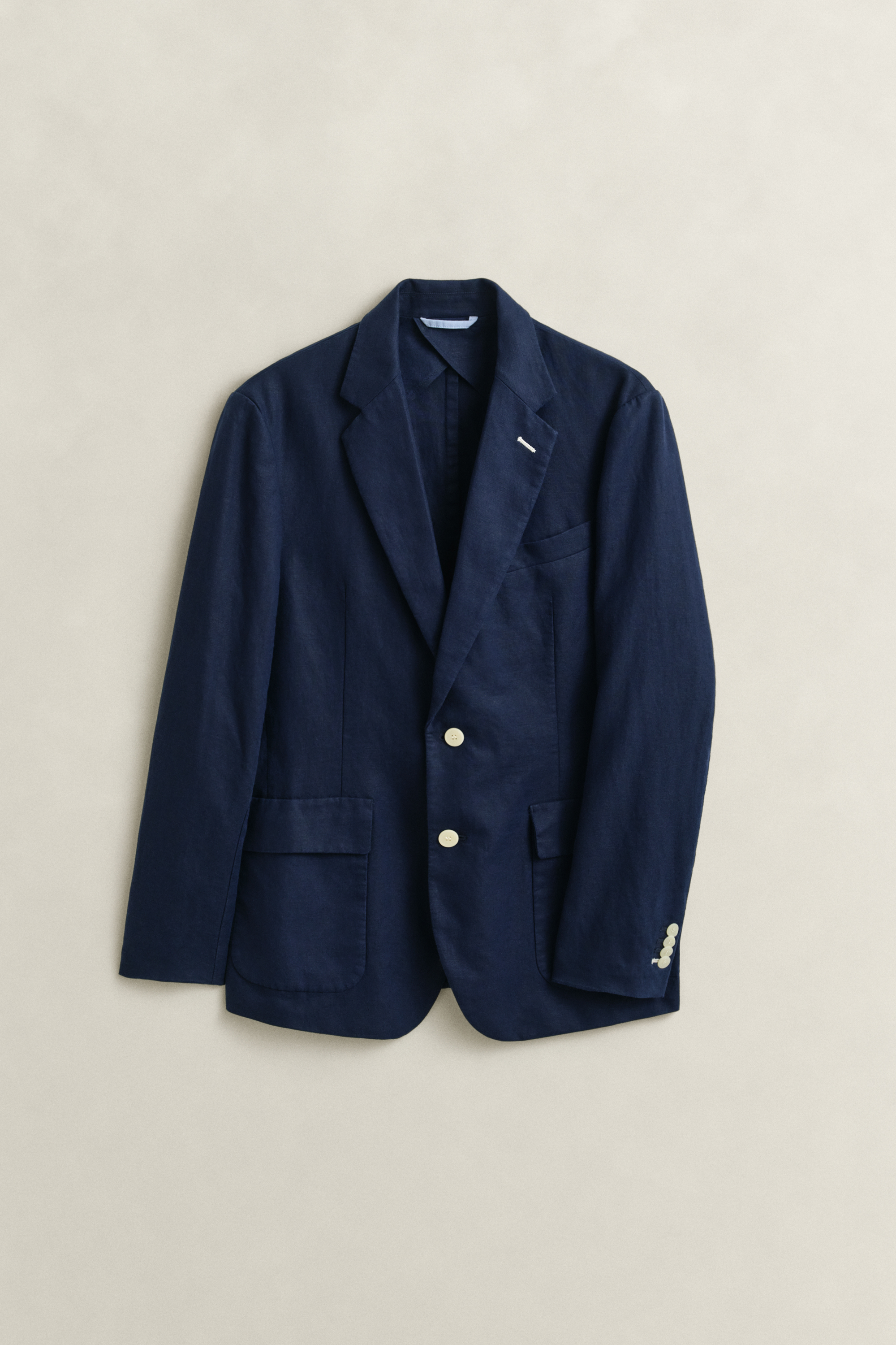 Textured Cotton Blend Suit Jacket