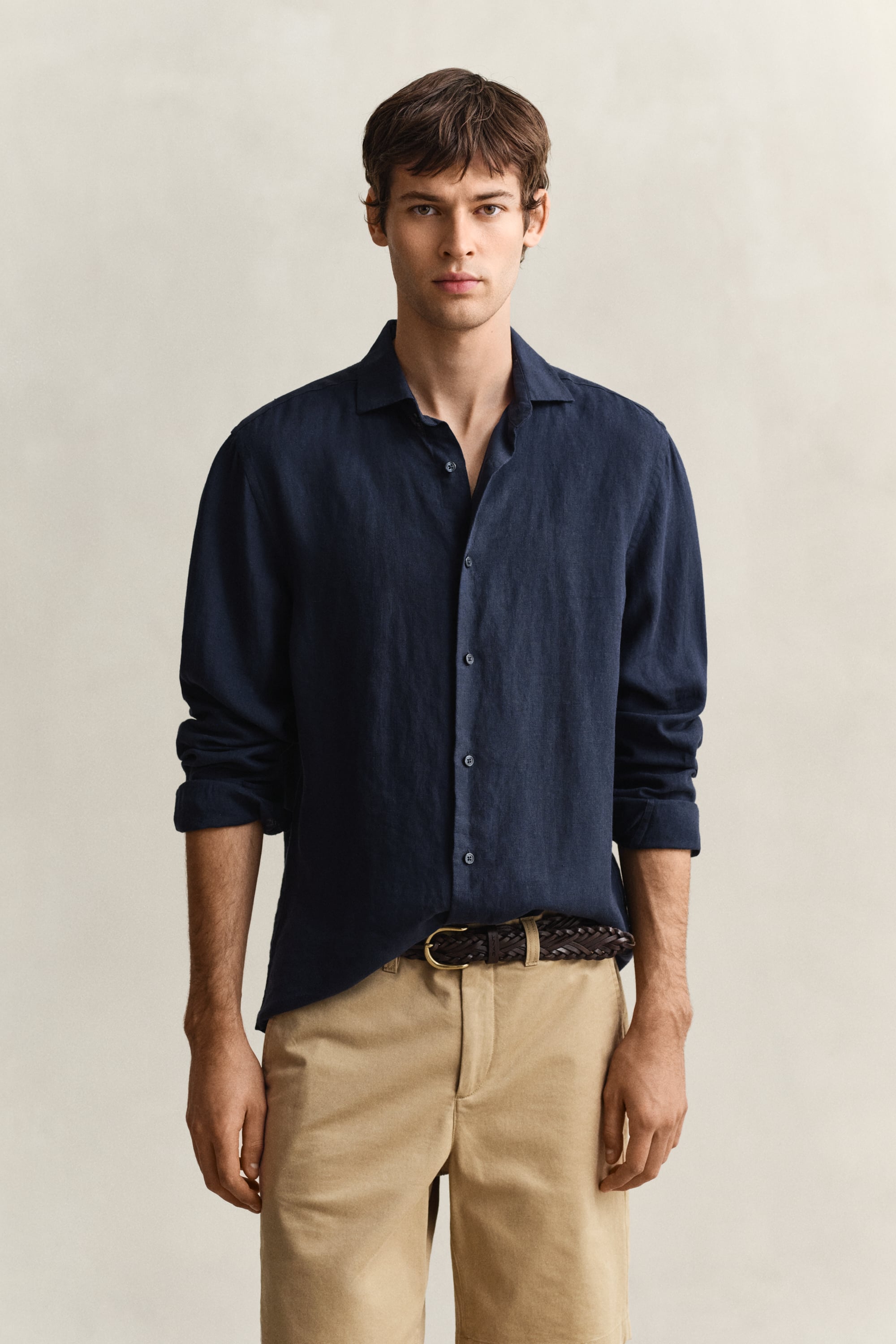 Gant Men's Navy Linen Shirt (Xxxl) Evening Blue