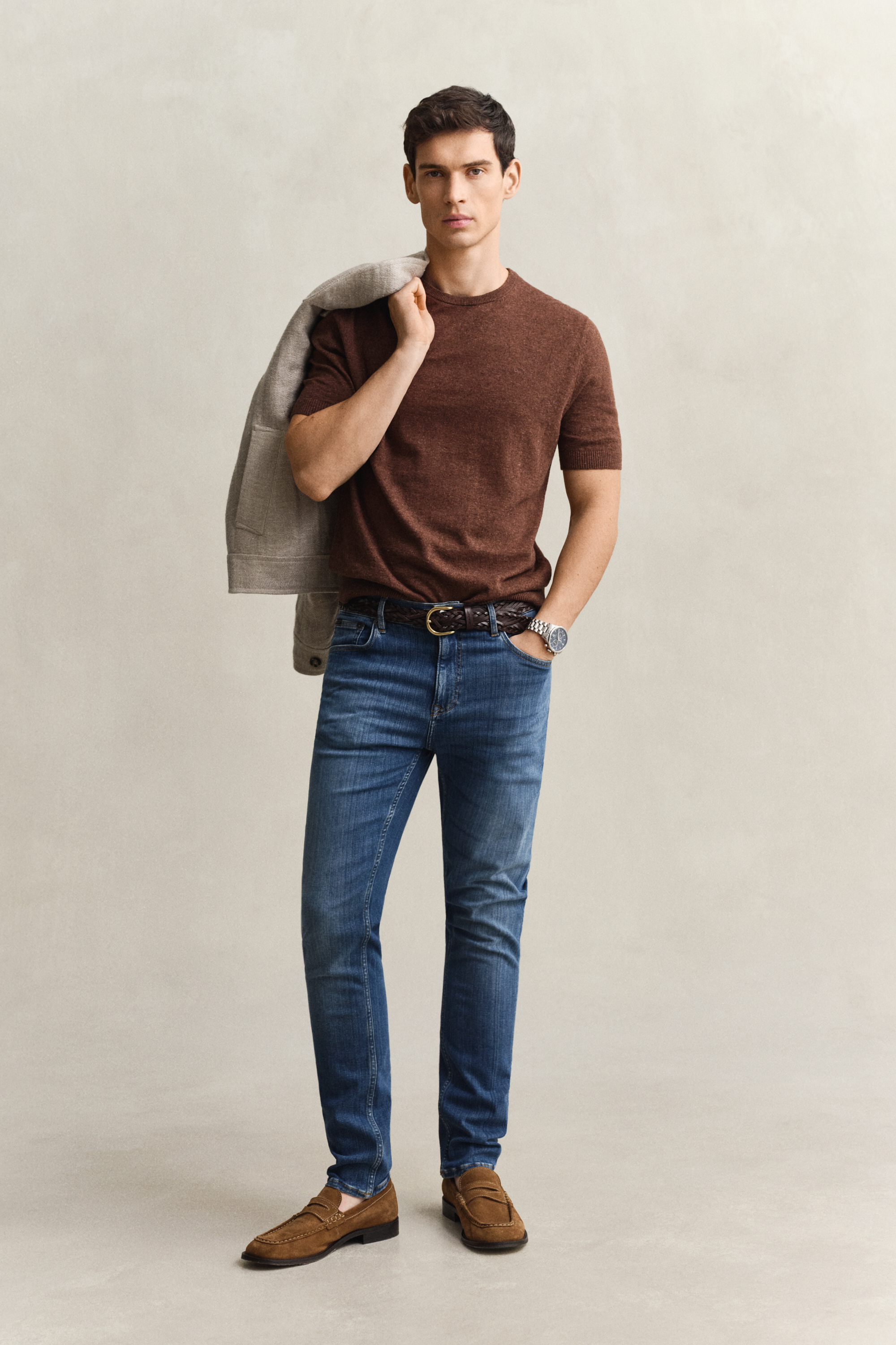 Gant Men's Blue Extra Slim Active Recover Jeans (32/36) Mid Broken In