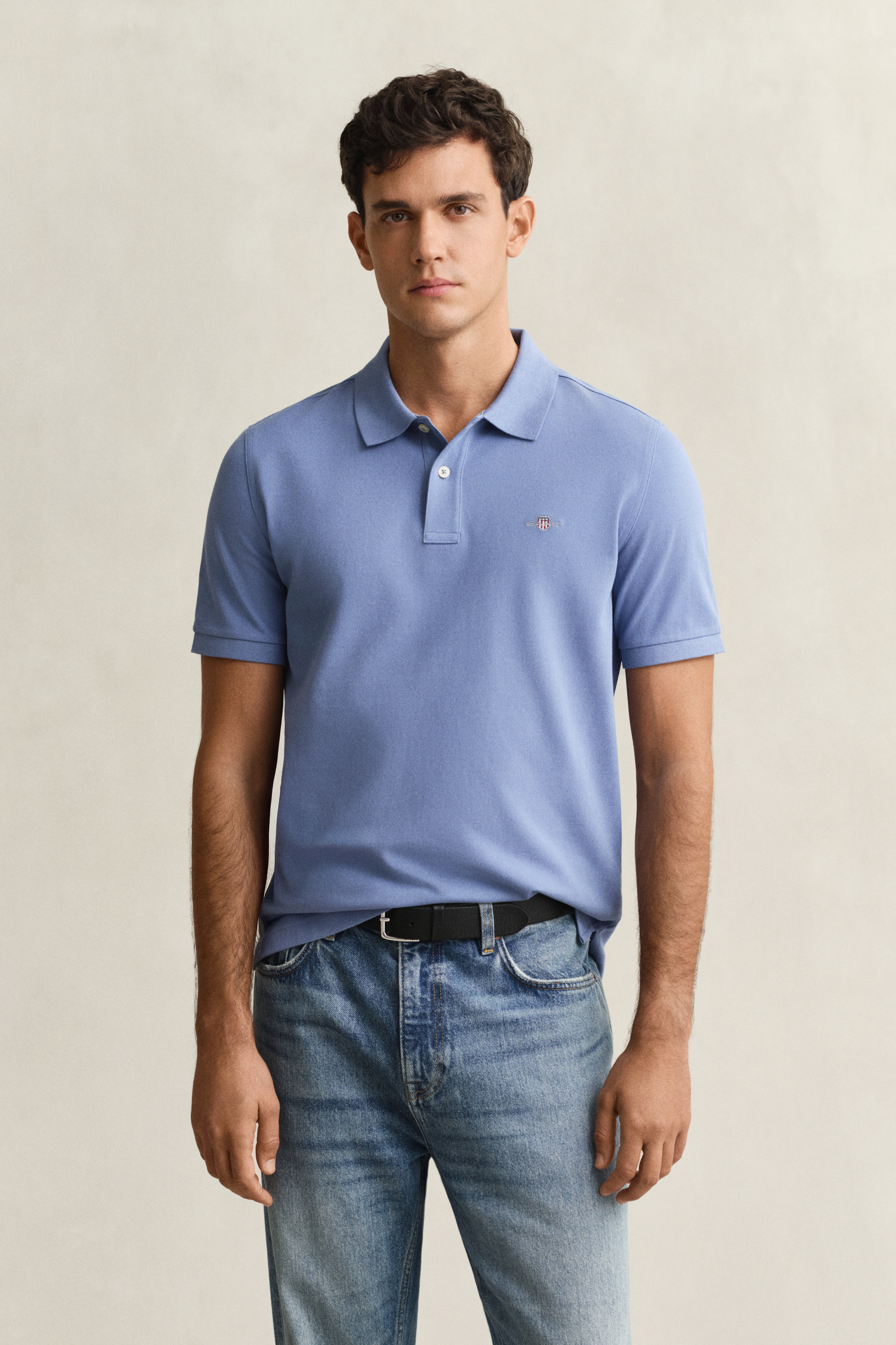 Gant Men's Faded Denim Regular Fit Polo Shirt (Xxxl)