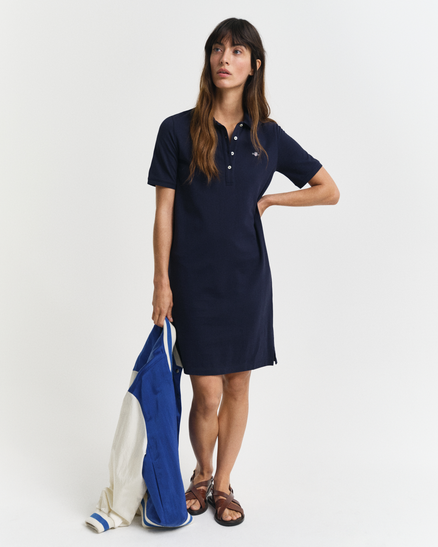 Gant Women's Blue Shield Piqué Polo Dress ) Xxl