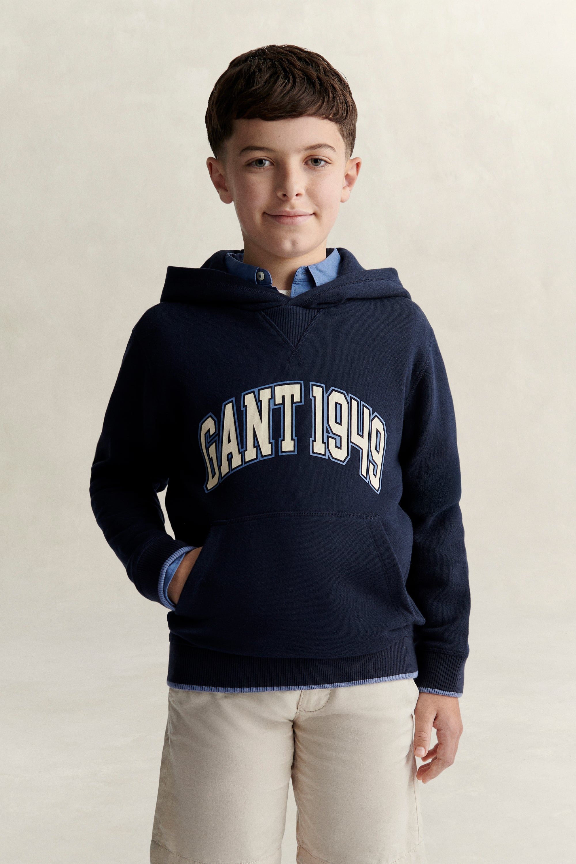 Gant Men's Navy Teens Teen Boys Collegiate Hoodie (122/128) Evening Blue