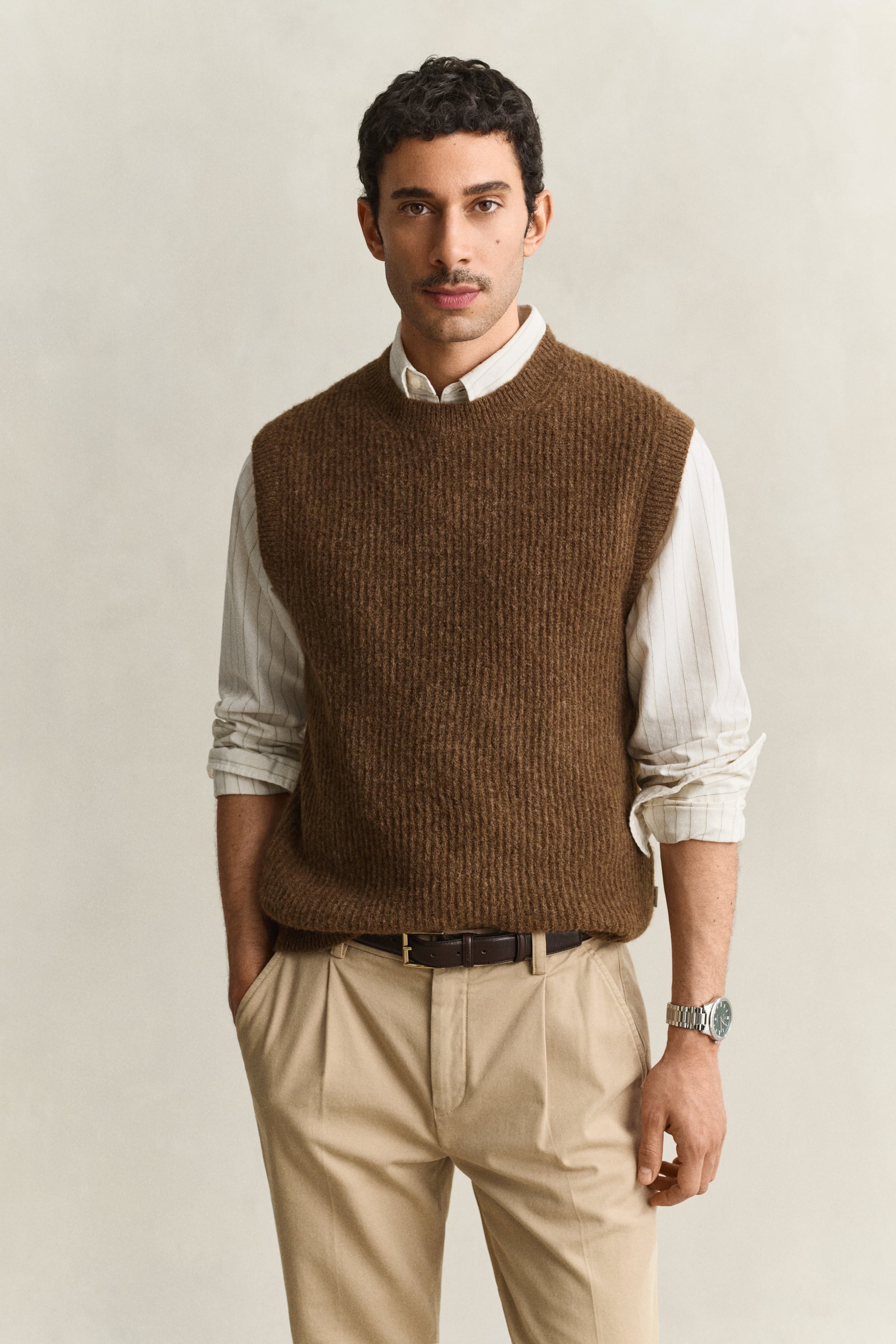 Alpaca Wool Blend Vest HAZELNUT MELANGE