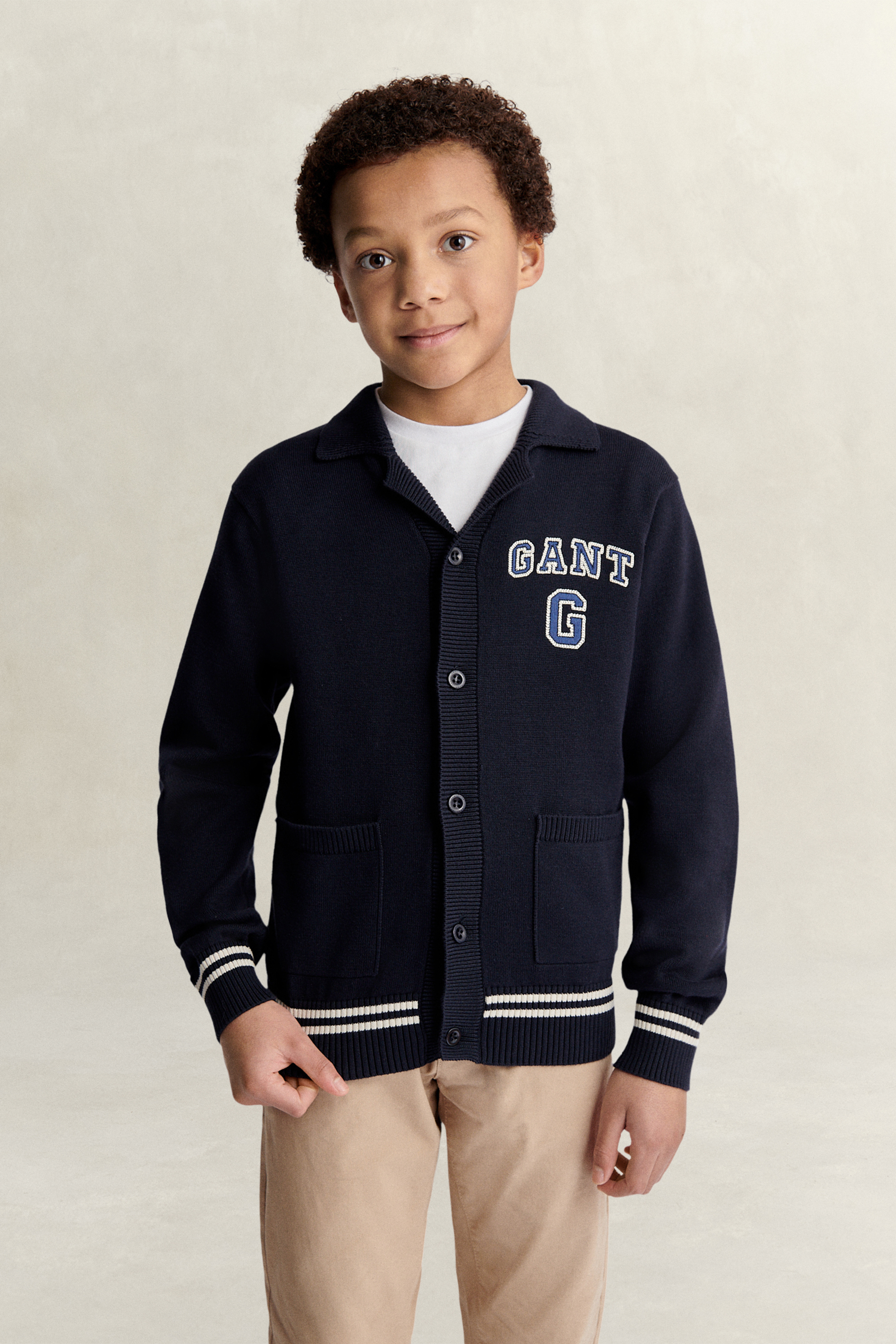 Gant Men's Navy Teens Teen Boys Knitted Cardigan (122/128) Evening Blue