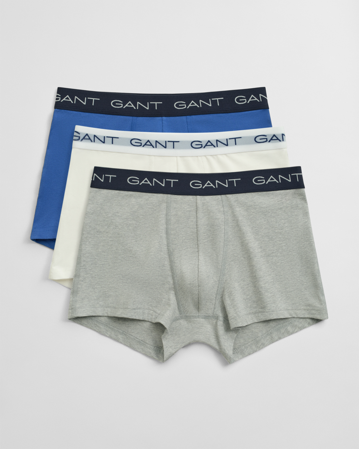 Gant Men's Light Grey 3-Pack Trunks (S) Melange