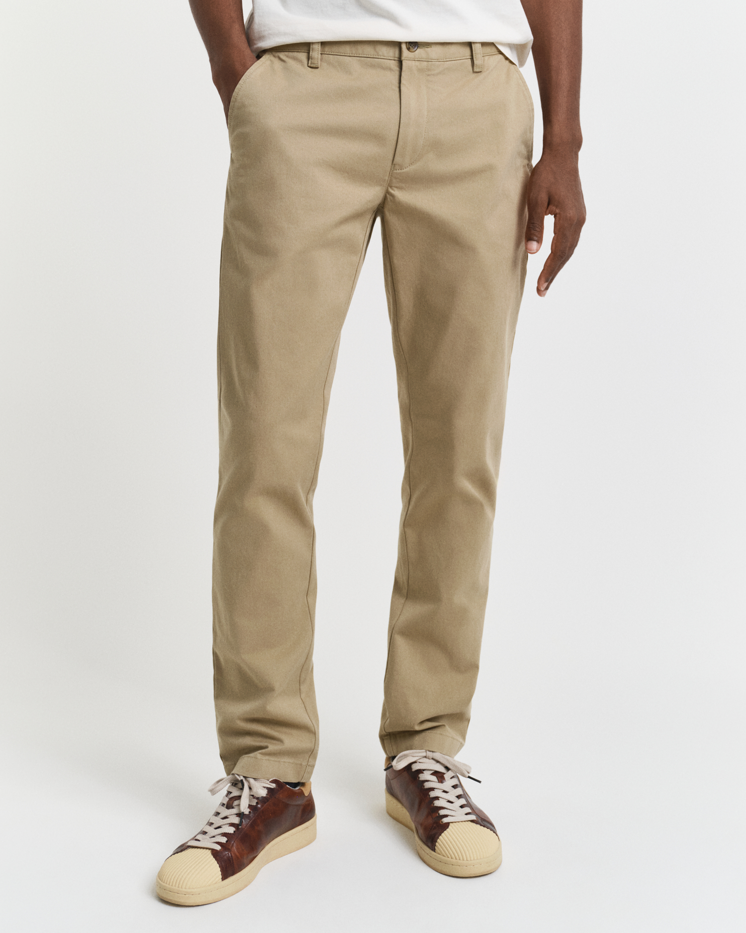 Gant Men's Khaki Slim Fit Super Comfort Chinos (33/32) Dark