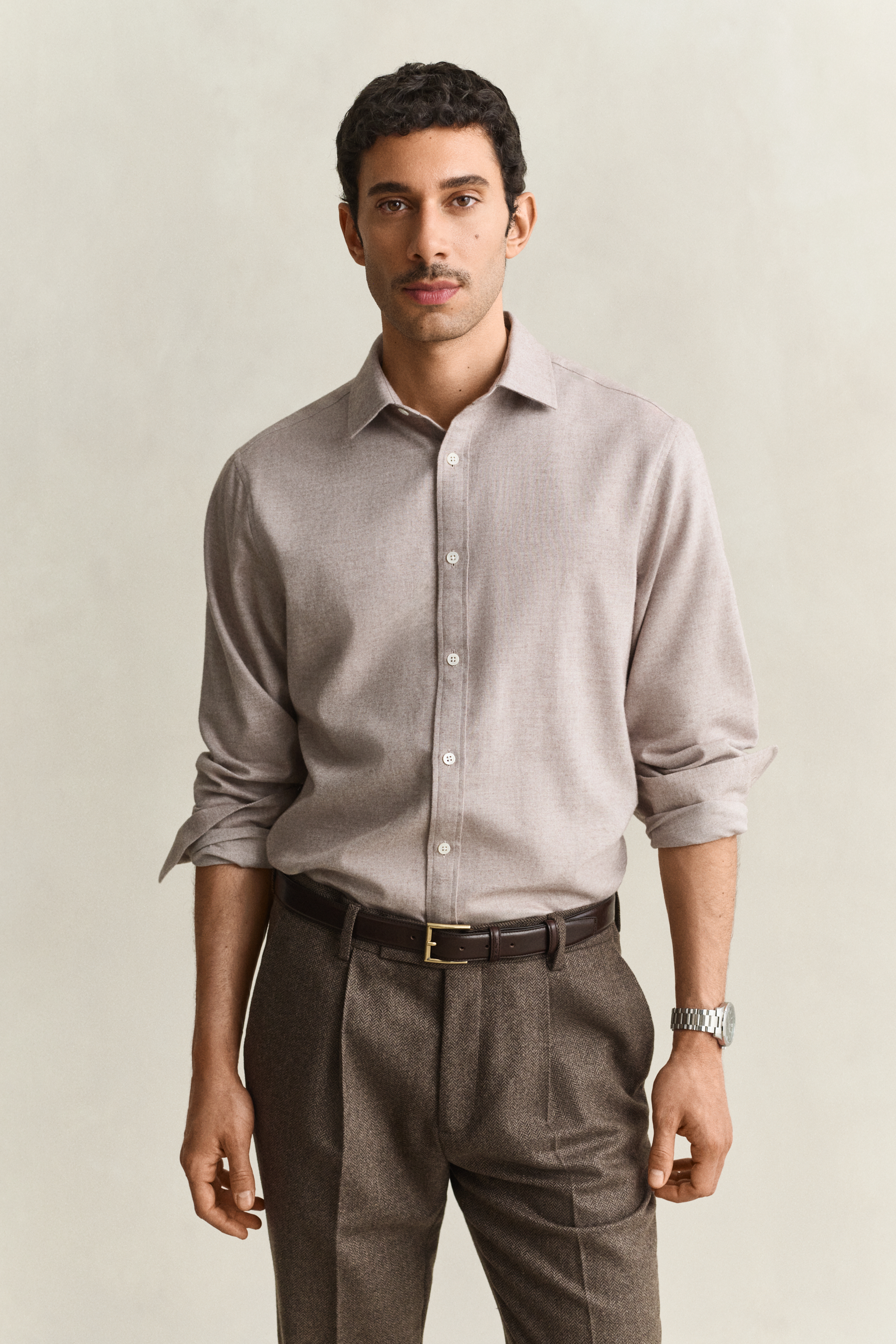Flannel Mélange Shirt LIGHT BLUE MELANGE