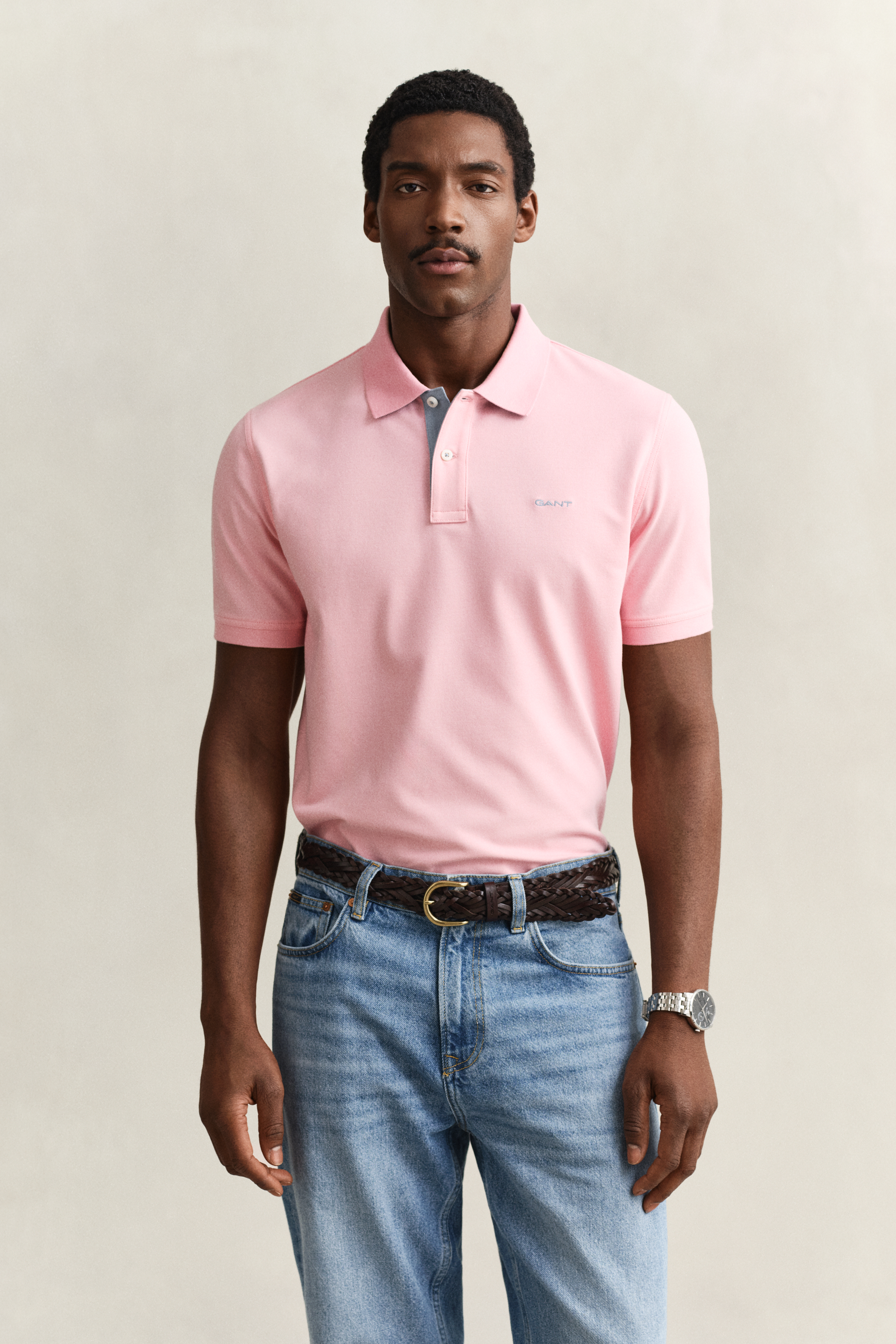 Gant Men's Bubbelgum Pink Contrast Piqué Polo Shirt (Xxxl)