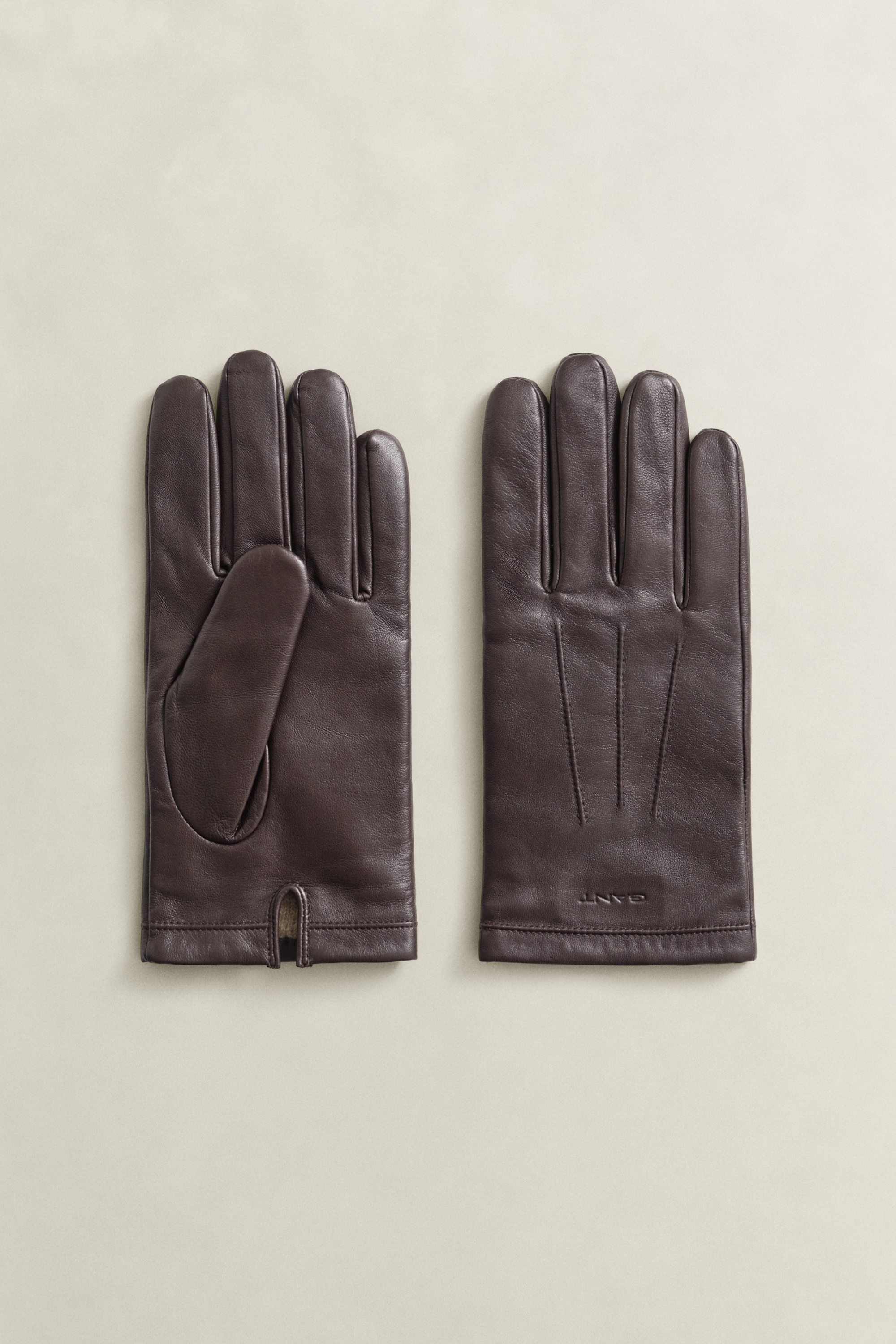 Gant Men's Marron Cashmere Lined Lambskin Gloves - Image 2