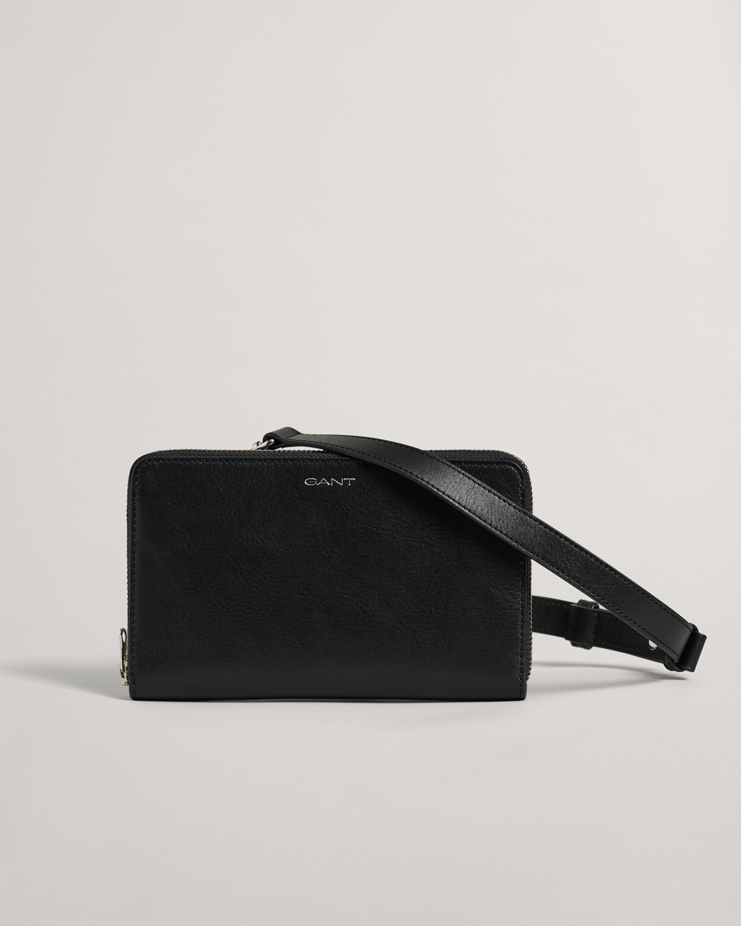 GANT Men Leather Wallet Bag (ONE SIZE) Black