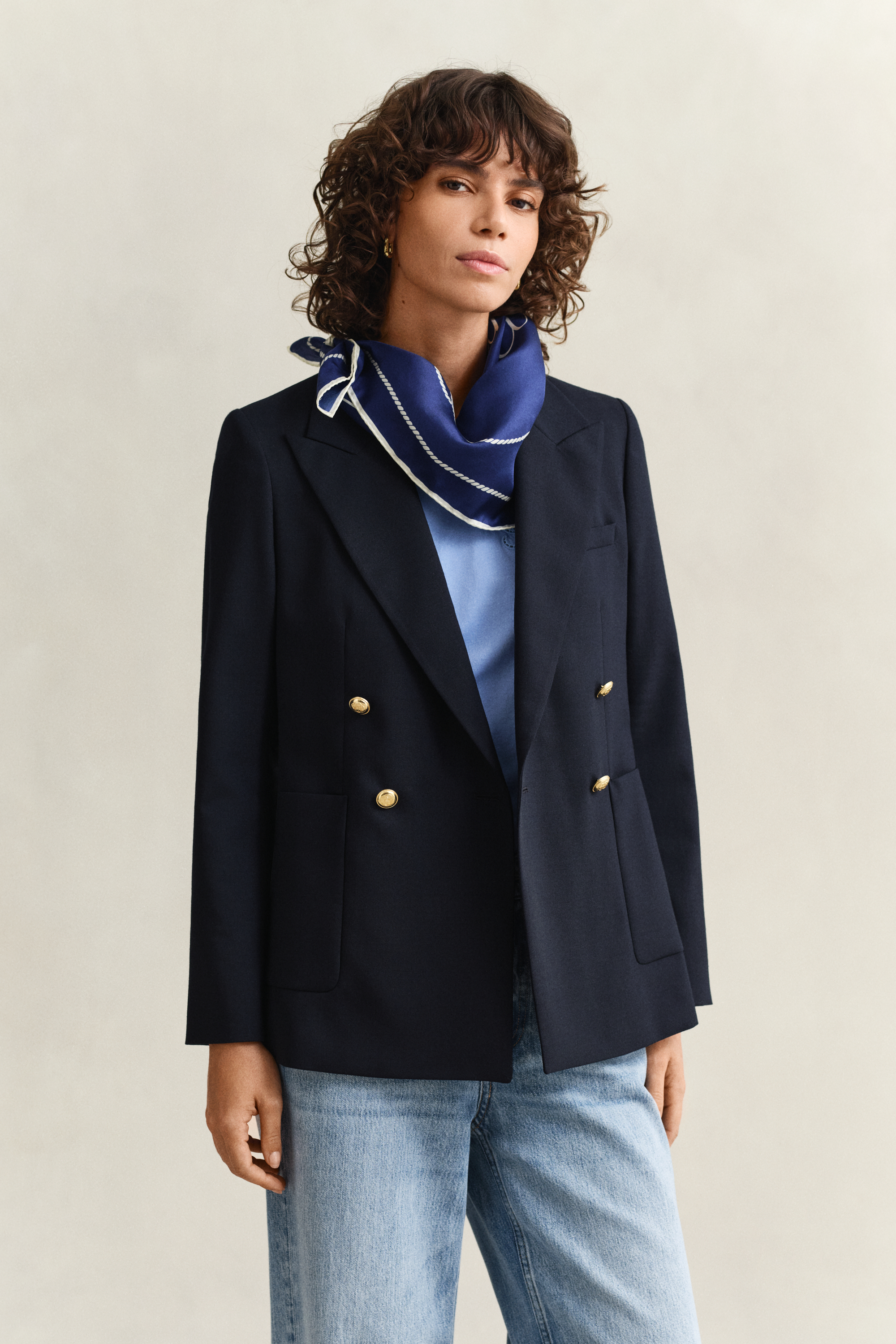 Gant Women's Navy Club Blazer (40) Evening Blue
