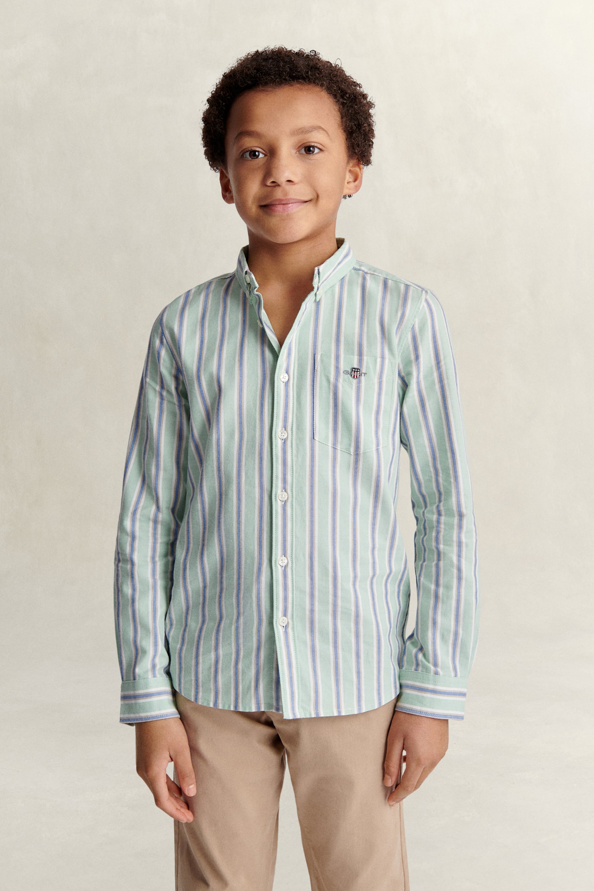 Gant Men's Washed Turquoise Teens Teen Boys Striped Shirt (146)