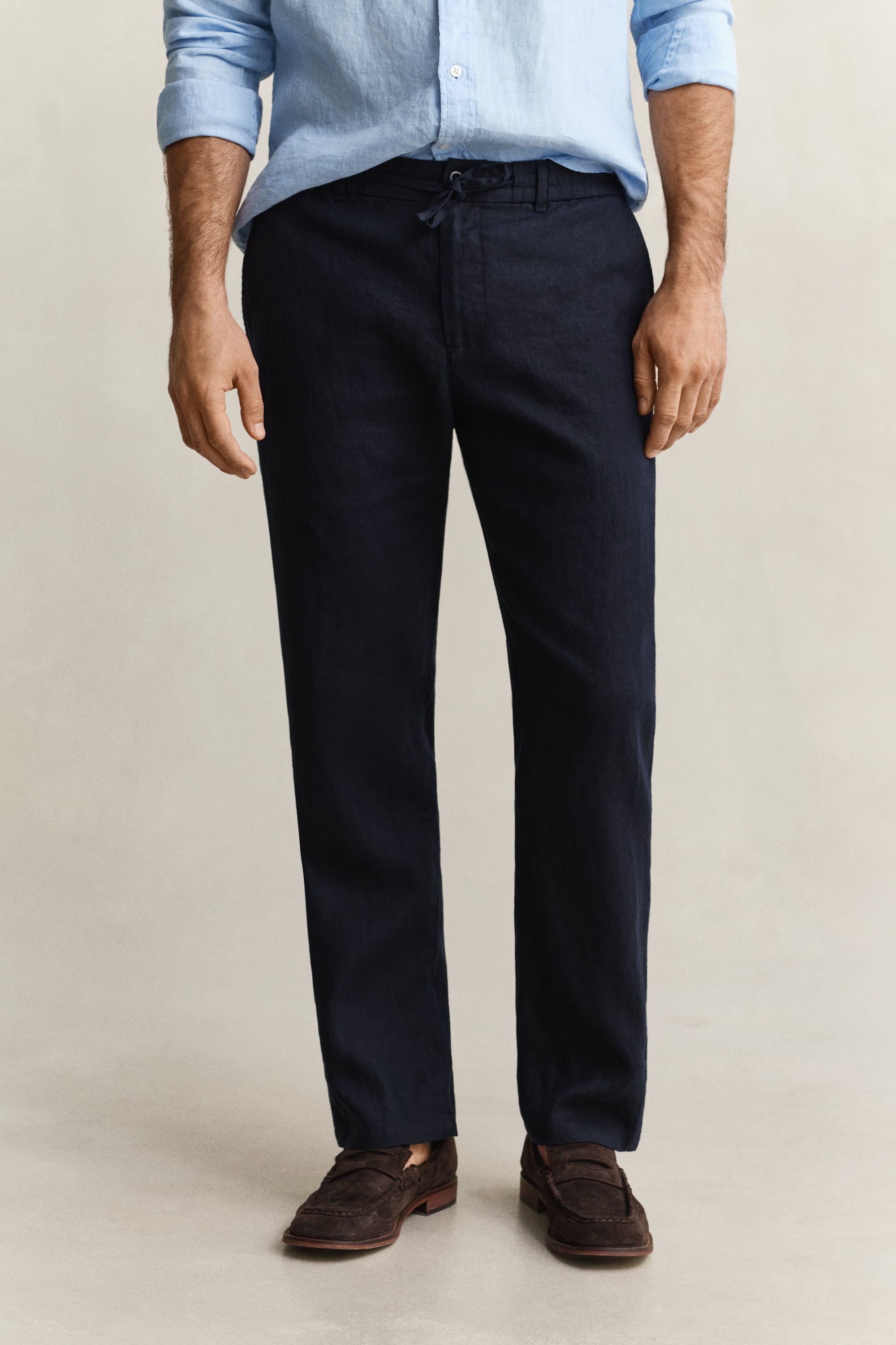 Gant Men's Navy Linen Pants (Xxxl) Evening Blue