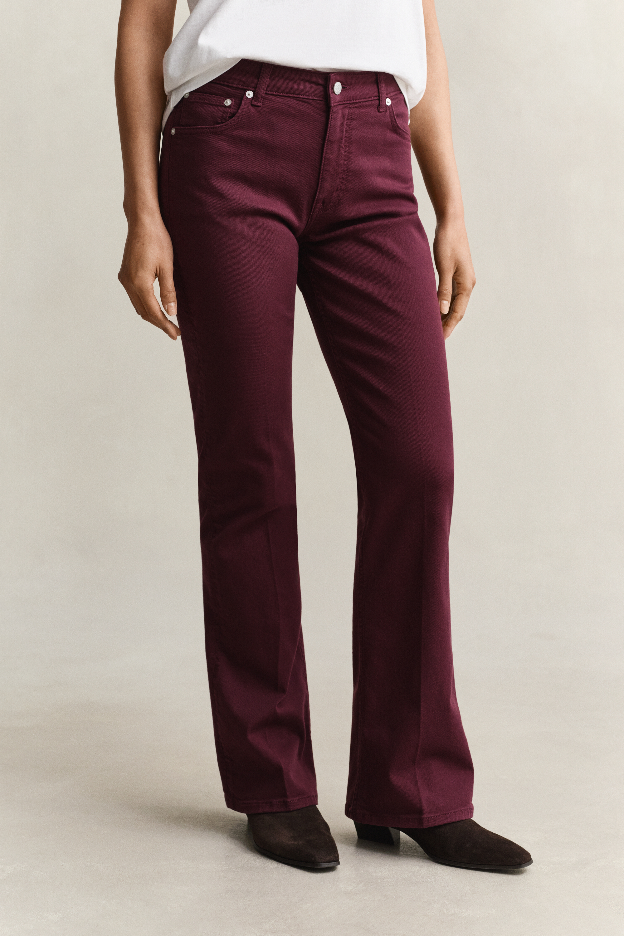 Gant Women's Darkened Wine Slim Flared Color Jeans (29)