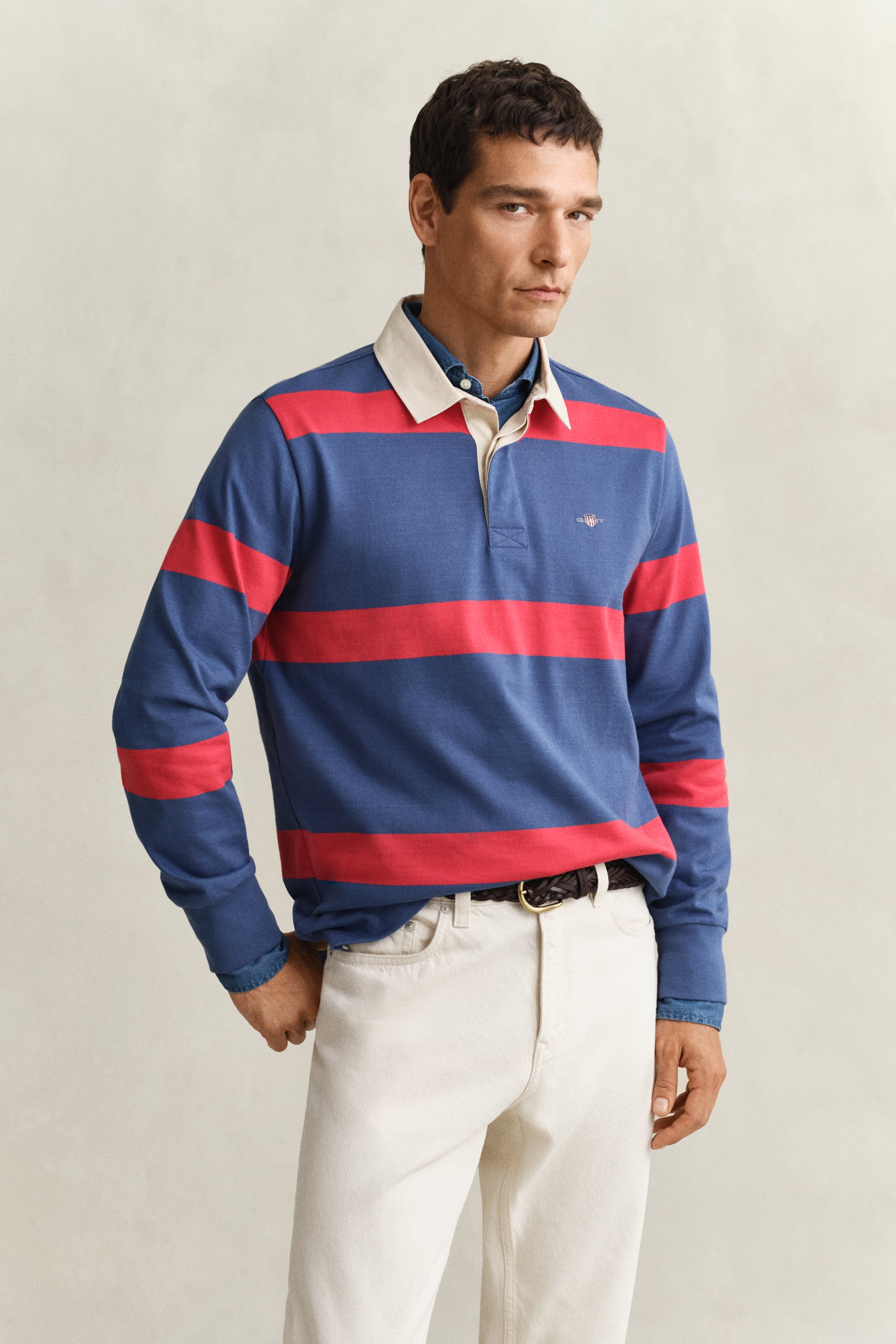 Gant Men's Vintage Blue Striped Rugger (Xxl)