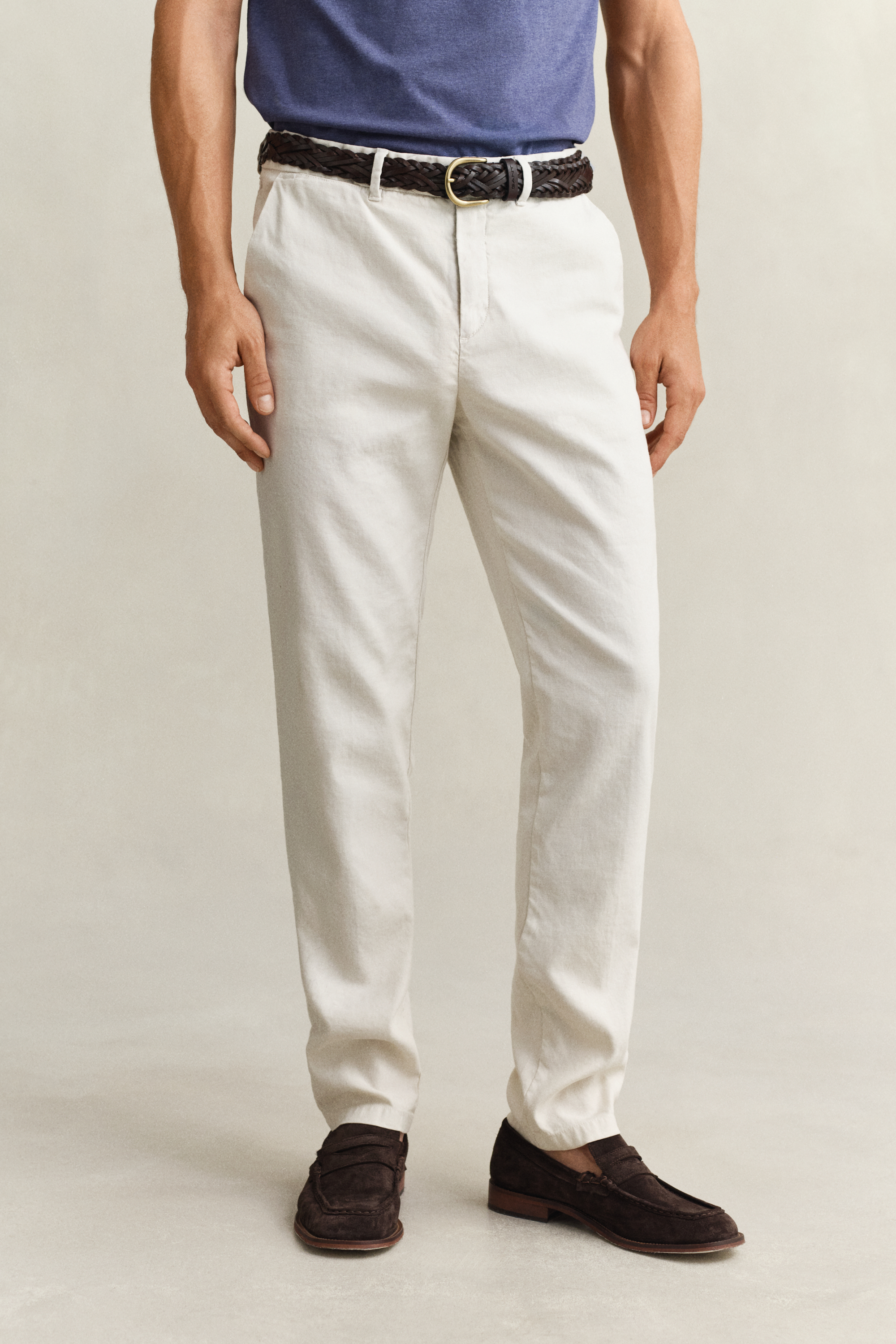 Gant Men's Sand Linen Blend Chinos (36/32)
