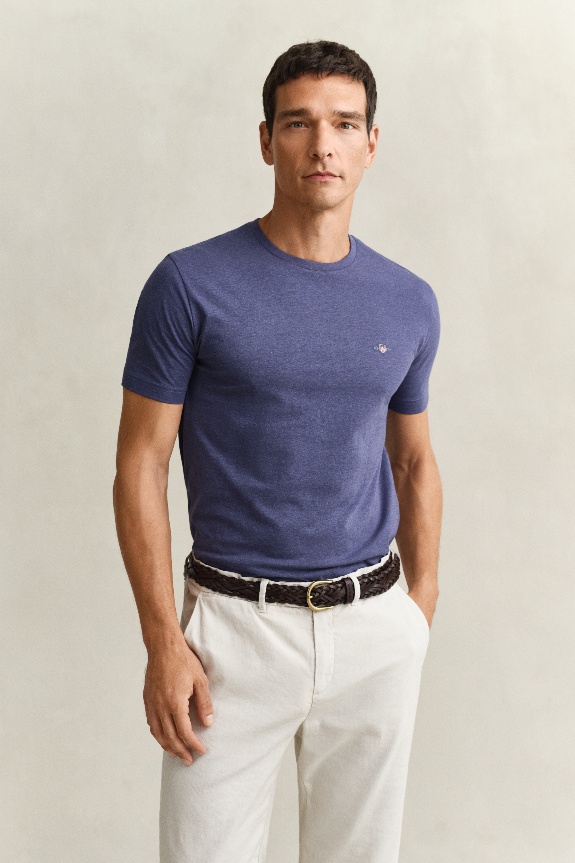 Gant Men's Blue Regular Fit Shield T-Shirt (4Xl) Dk Jeans Melange