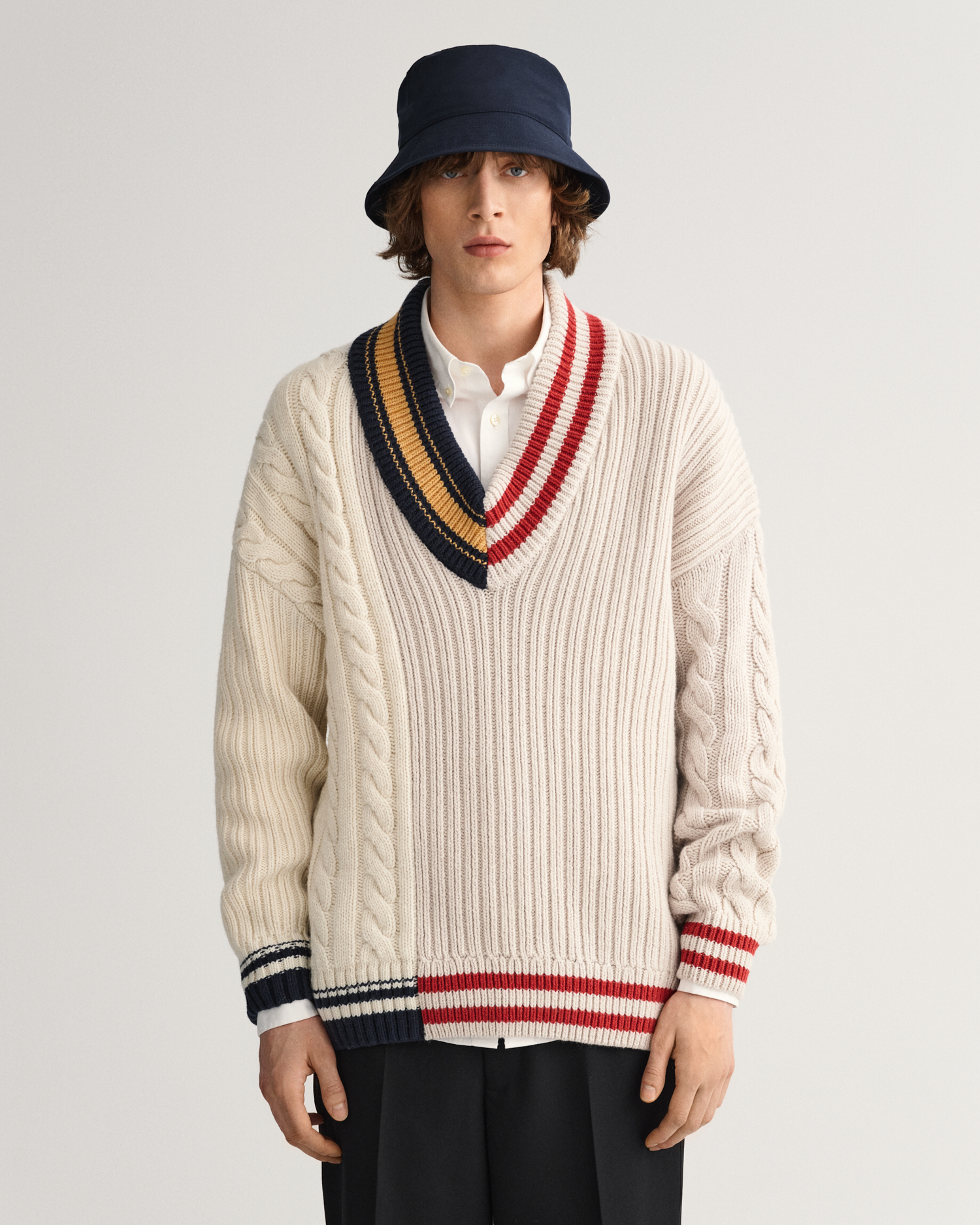Patched Cricket V-Neck Sweater - GANT