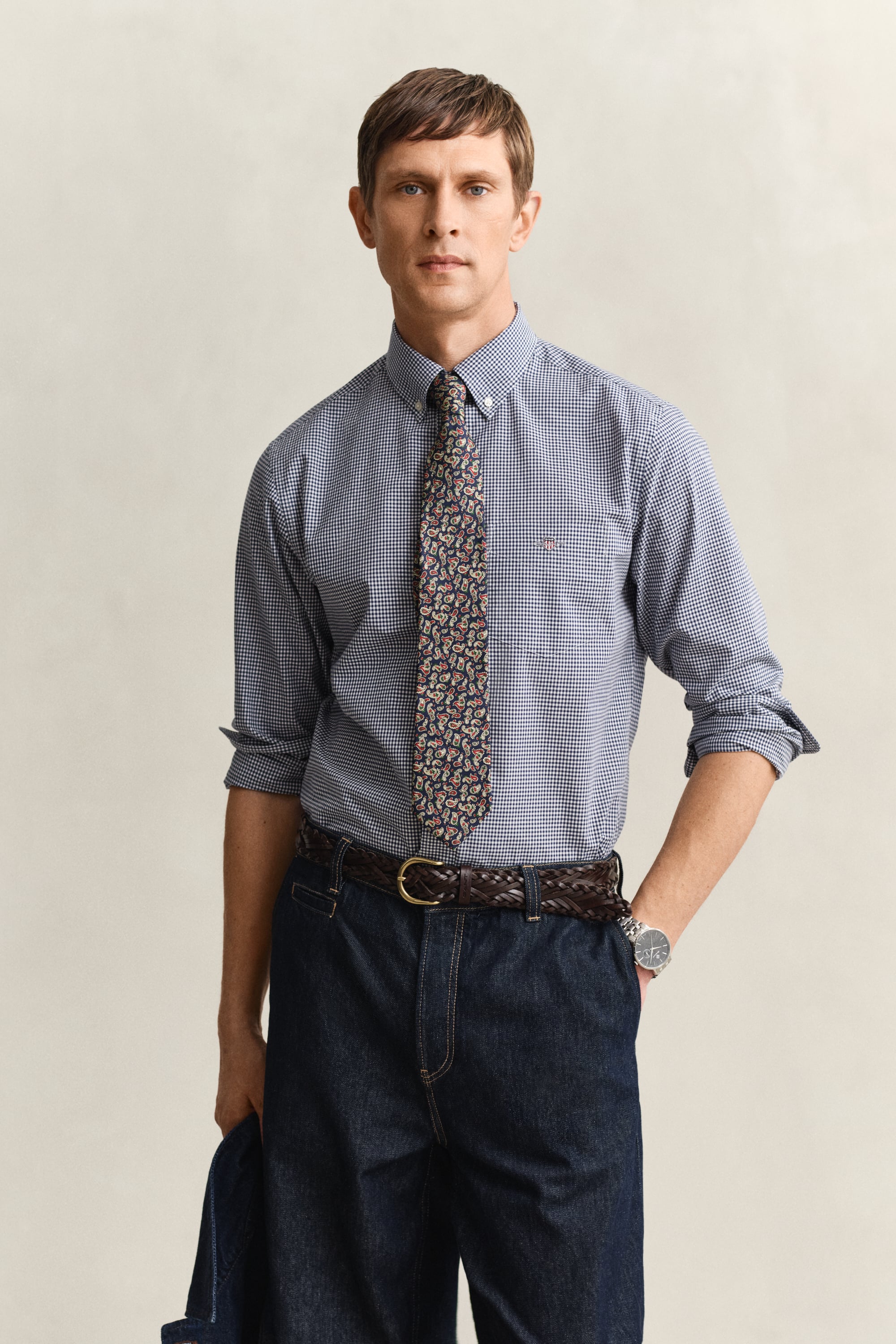Gant Men's Blue Gingham Classic Poplin Shirt (Xxxl) Persian