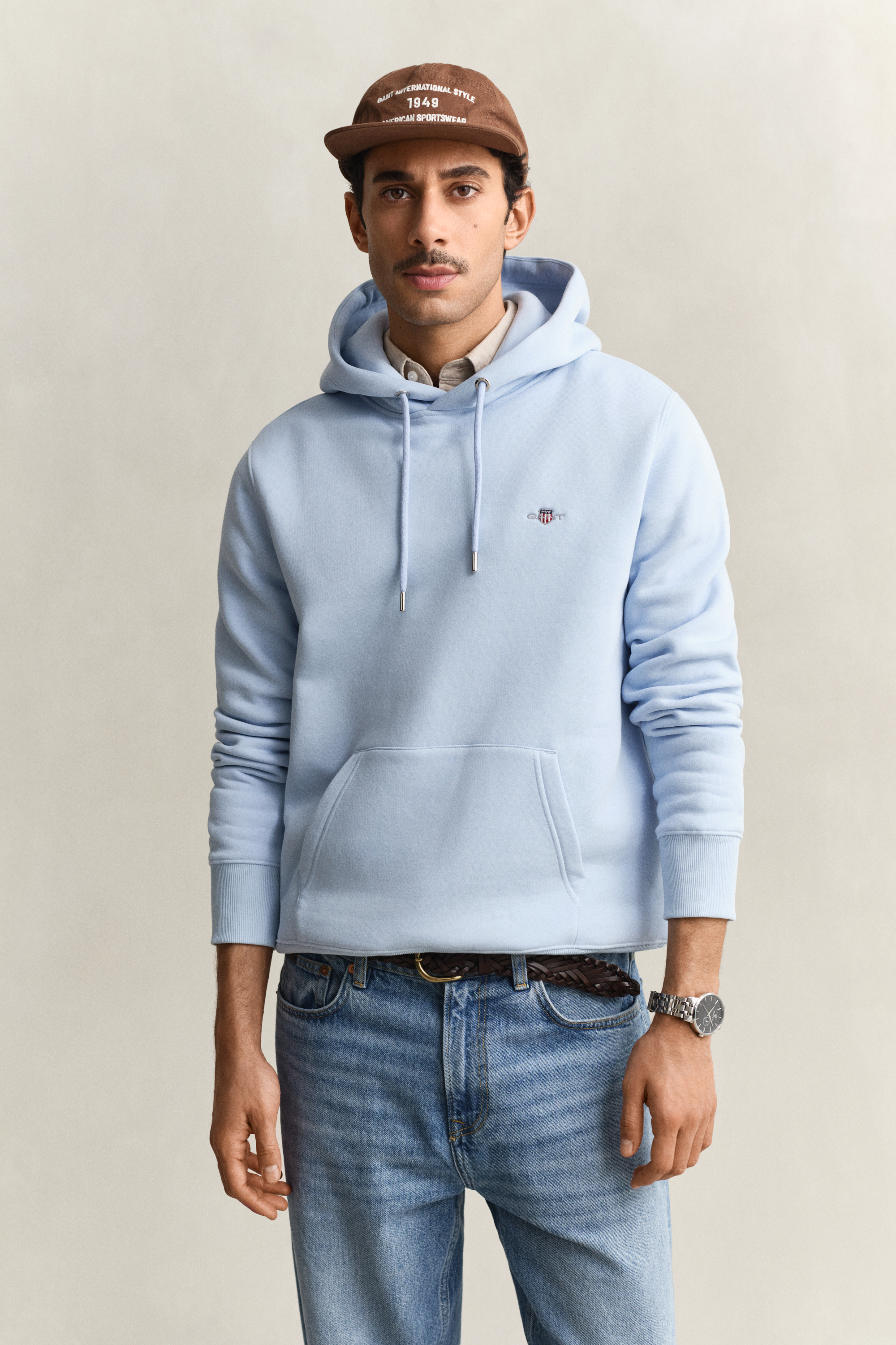 Gant Men's Fresh Blue Shield Hoodie (Xxxl)