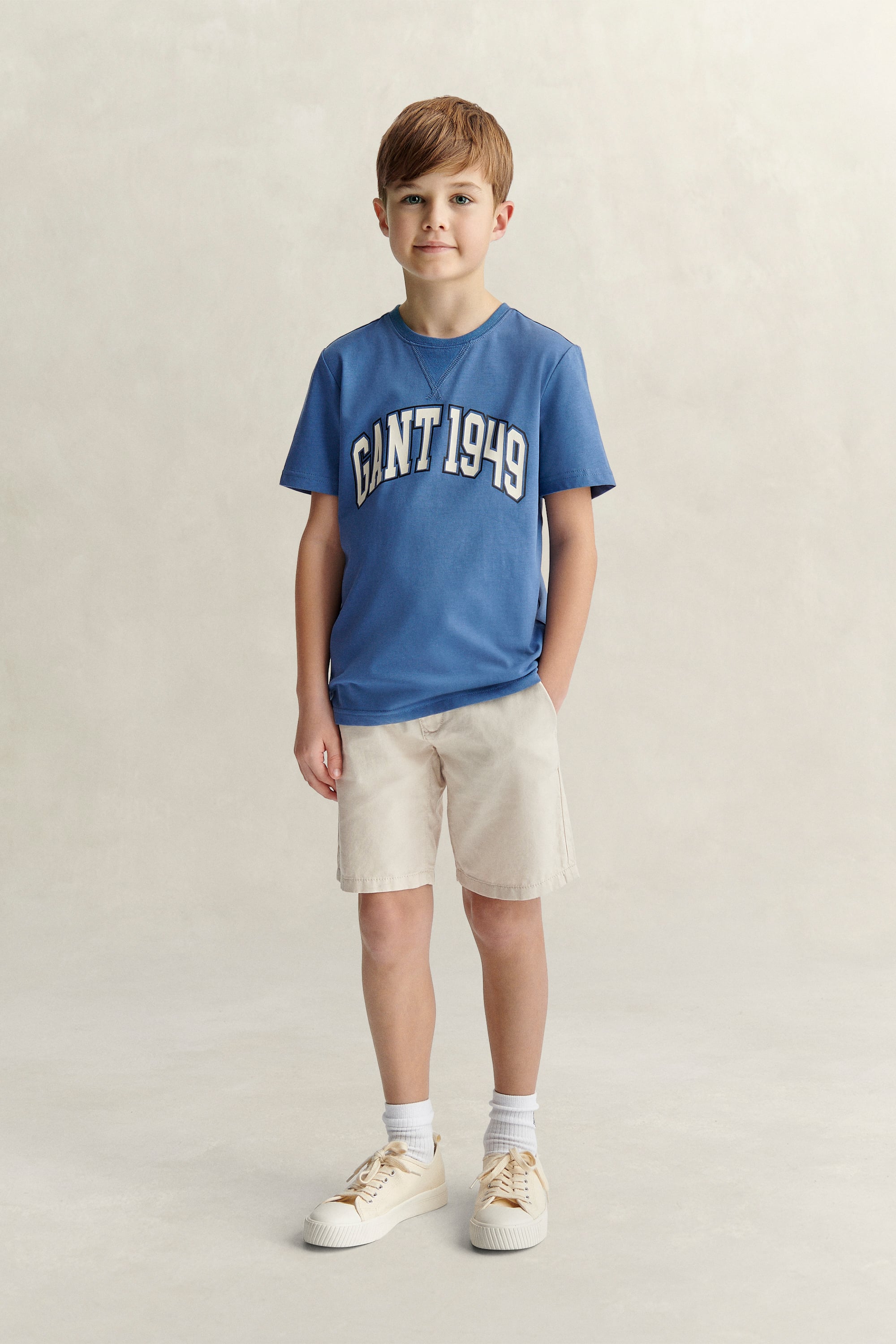 Gant Men's Creamed White Teens Teen Boys Linen Blend Shorts (158)