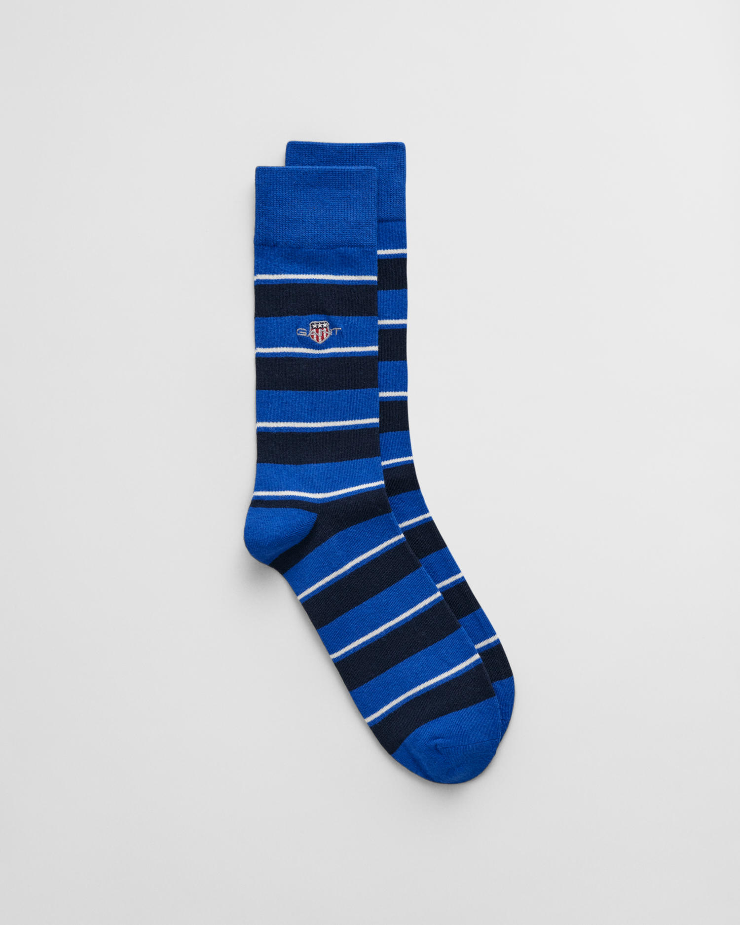 Gant Men's Blue Shield Striped Socks (43-45) Size 43-45