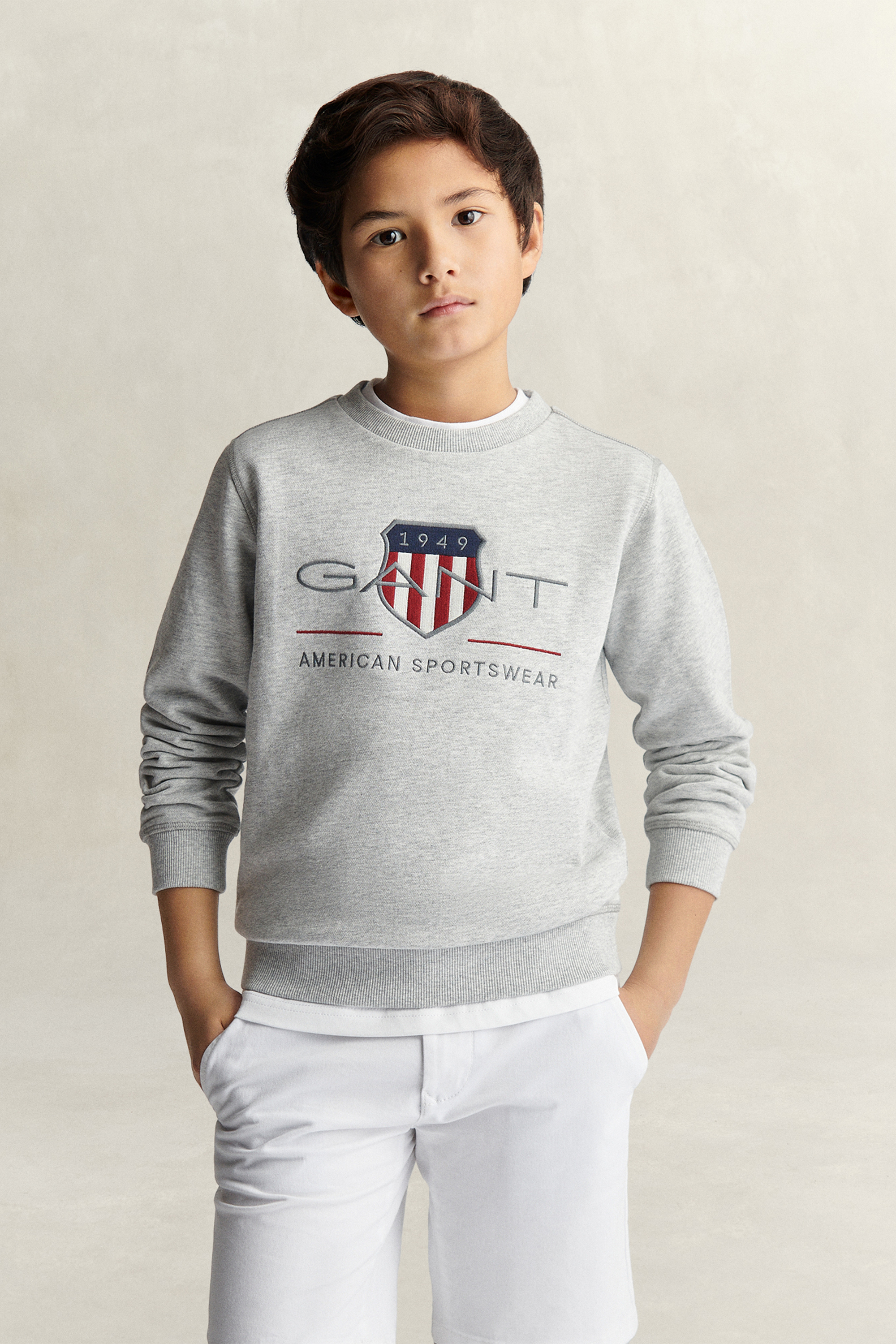 Gant Unisex Grey Teens Archive Shield Sweatshirt (122/128) Melange