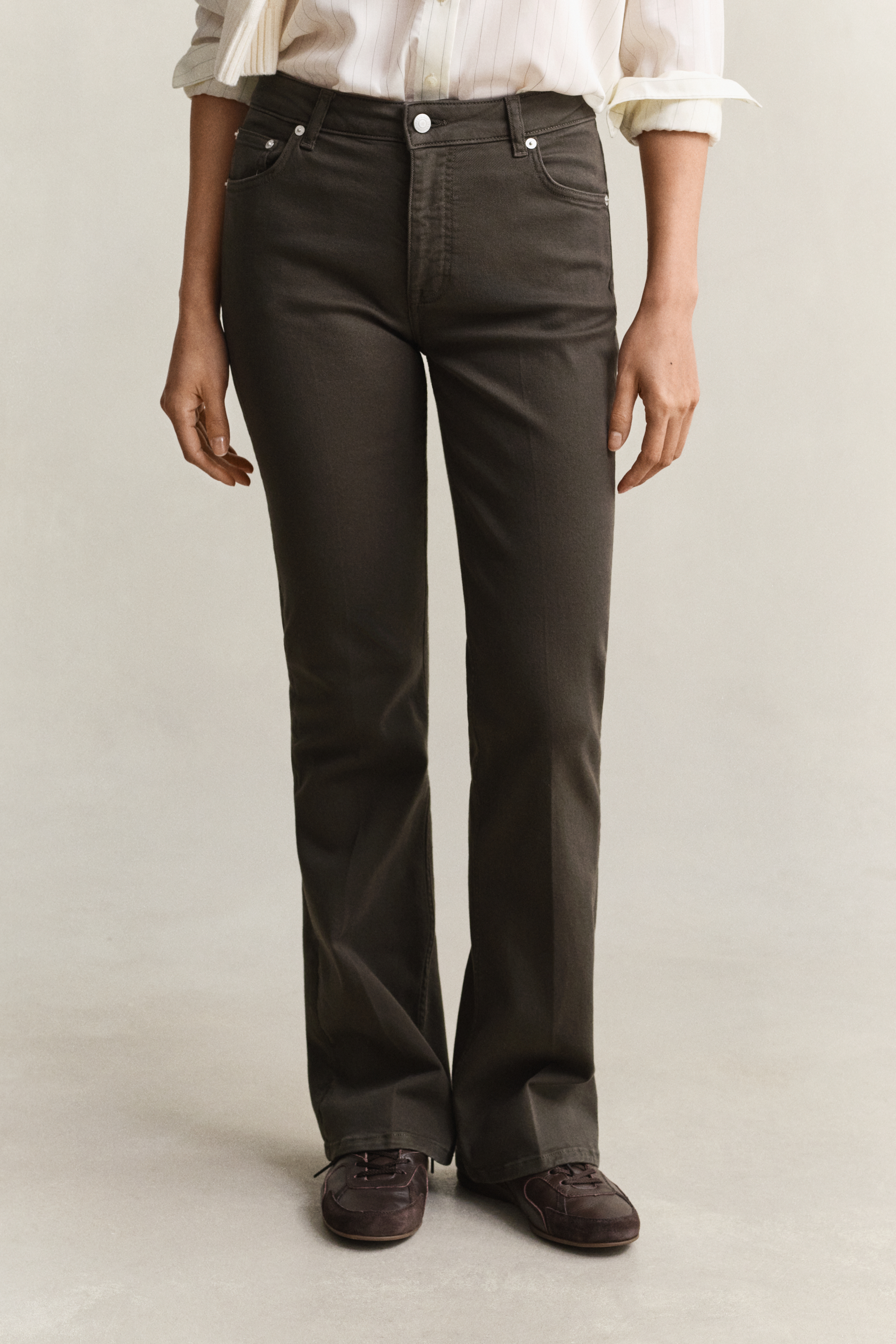 Gant Women's Green Slim Flared Color Jeans (32) Dark Moss