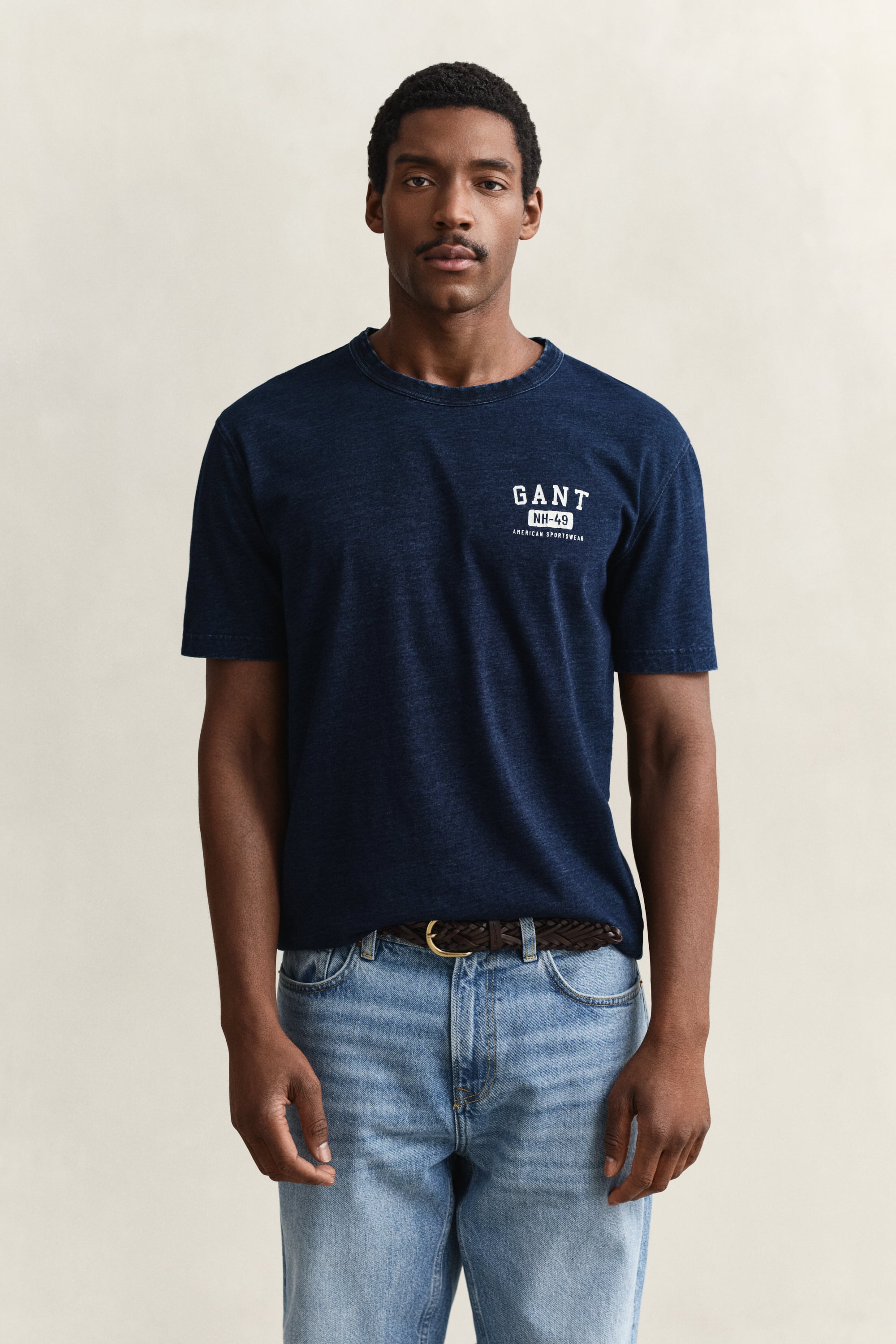 Gant Men's Blue Indigo T-Shirt (Xxl) Indigo