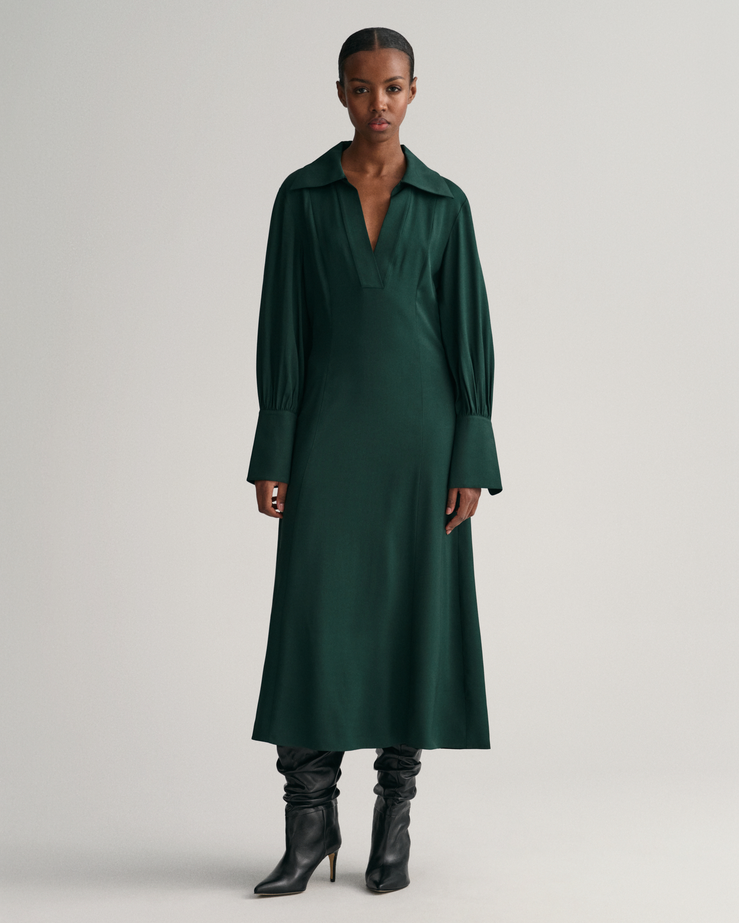 GANT Women Slim Fit High Cuffs Dress (38) Green
