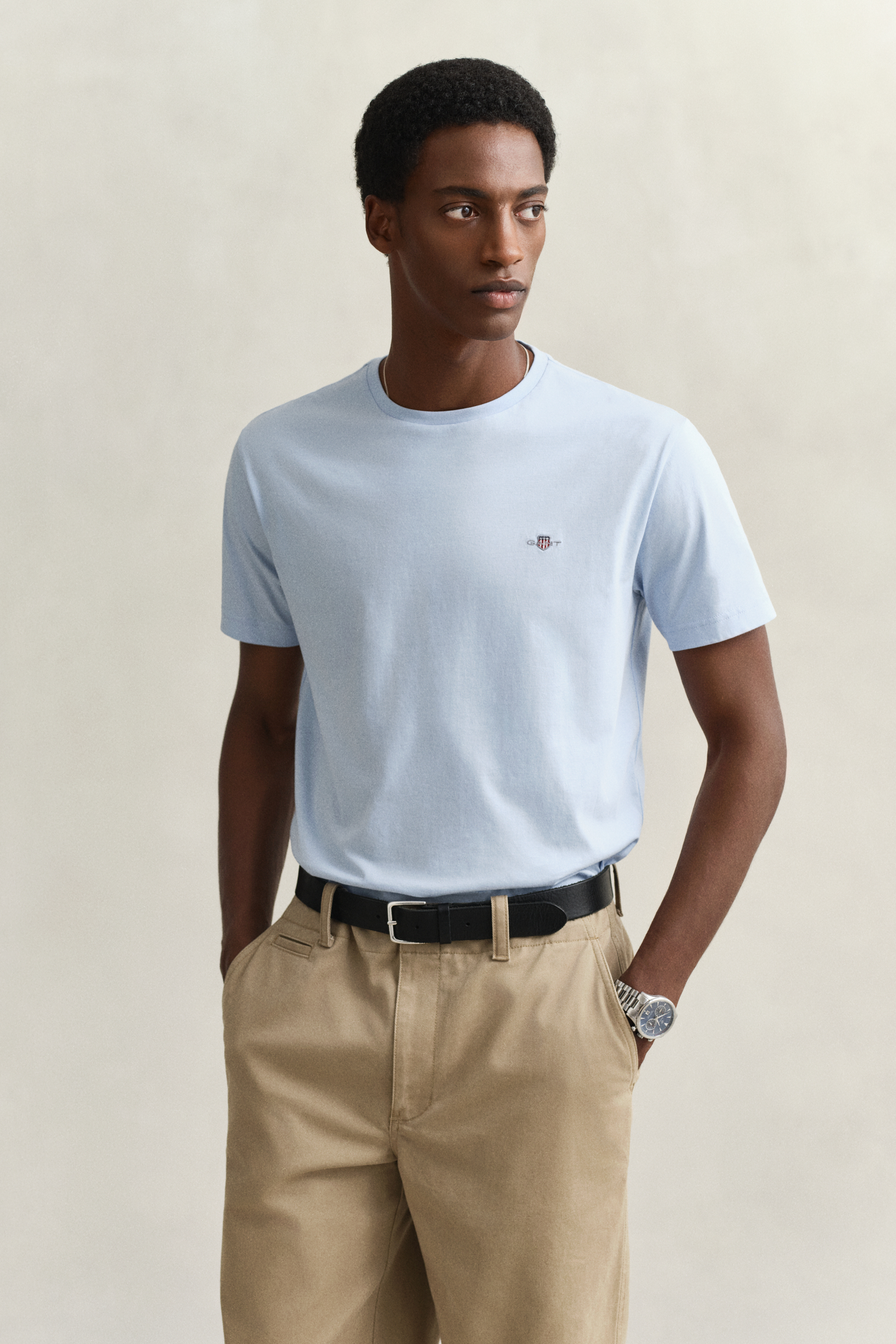 Gant Men's Fresh Blue Regular Fit Shield T-Shirt (Xxxl)