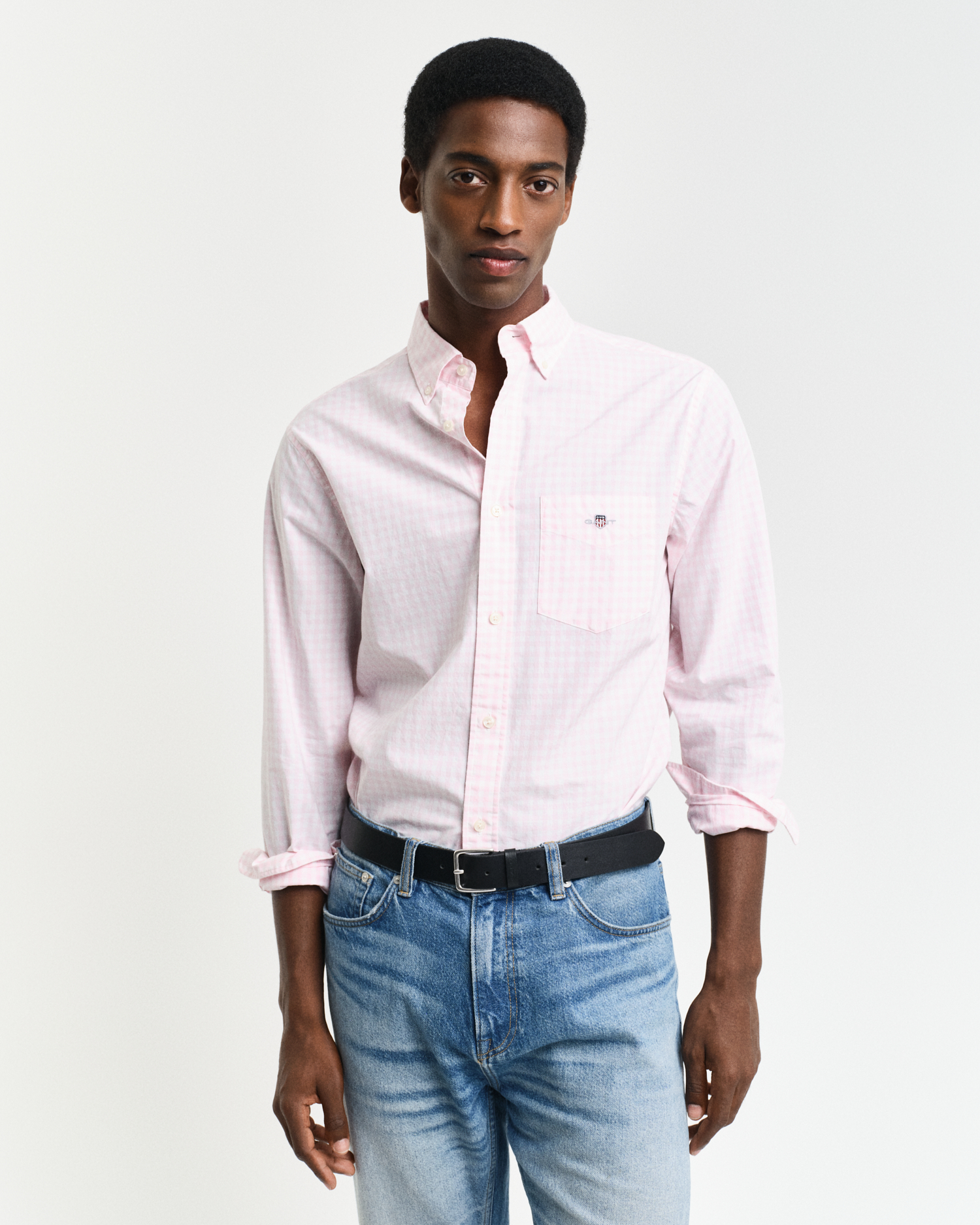 Gant Men's Light/Pink Regular Fit Classic Gingham Poplin Shirt (Xxxl)