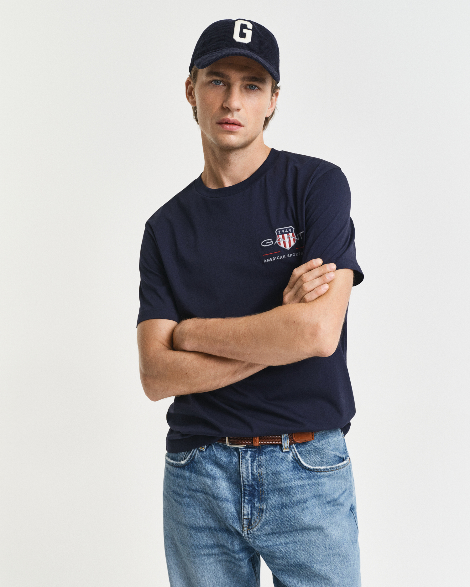 Gant Men's Navy Embroidered Archive Shield T-Shirt (Xl) Evening Blue