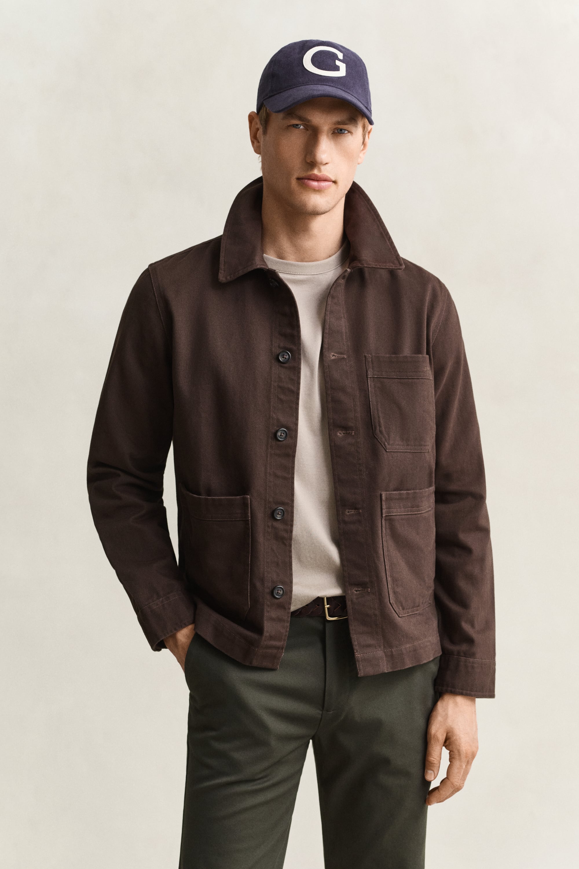 Gant Men's Black Brown Brushed Twill Overshirt (Xxxl)